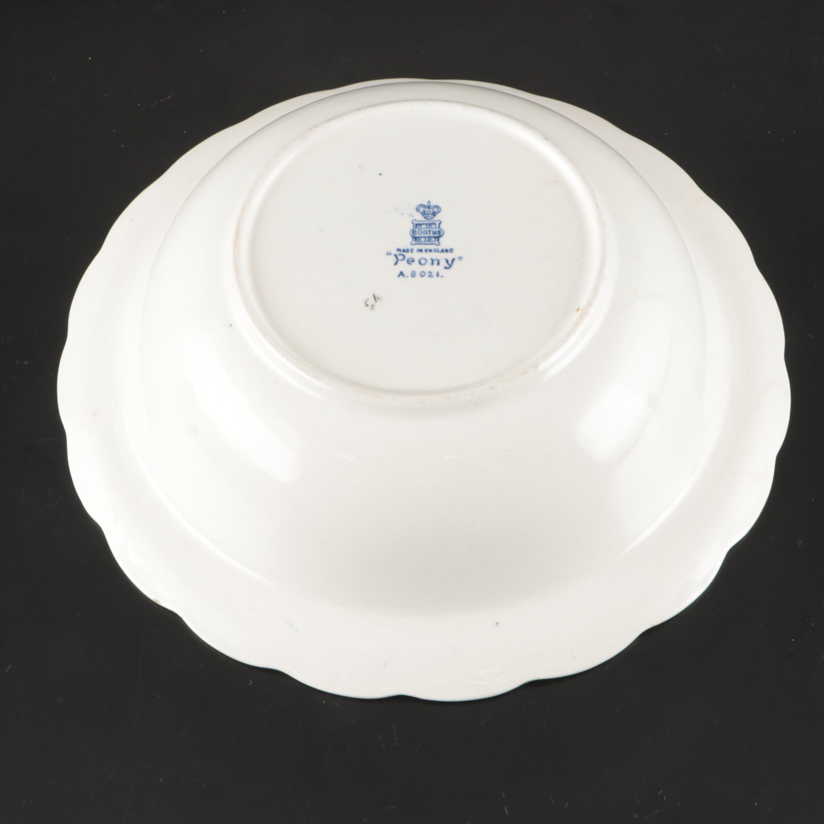 Booths "Peony Blue" Porcelain Tableware