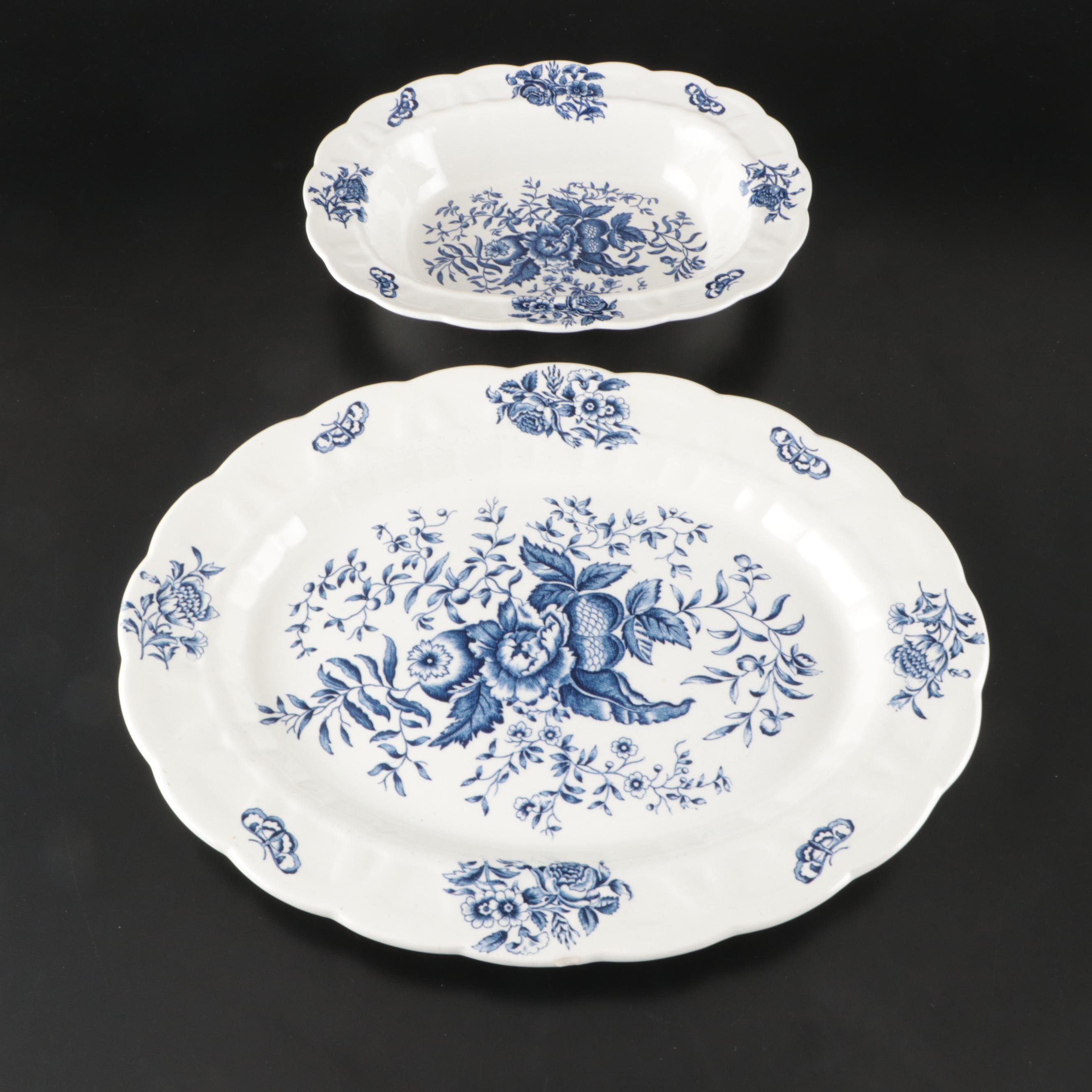 Booths "Peony Blue" Porcelain Tableware
