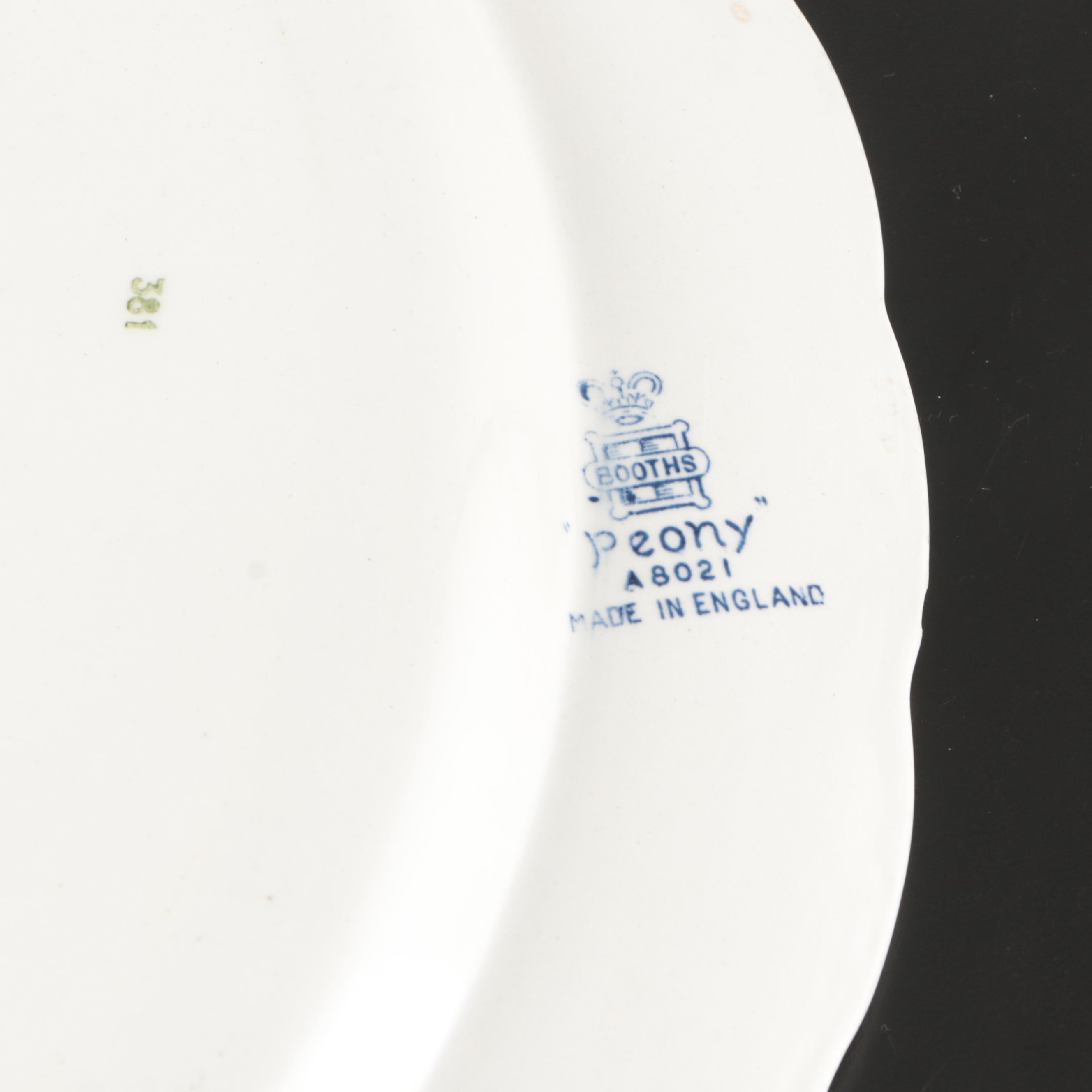 Booths "Peony Blue" Porcelain Tableware