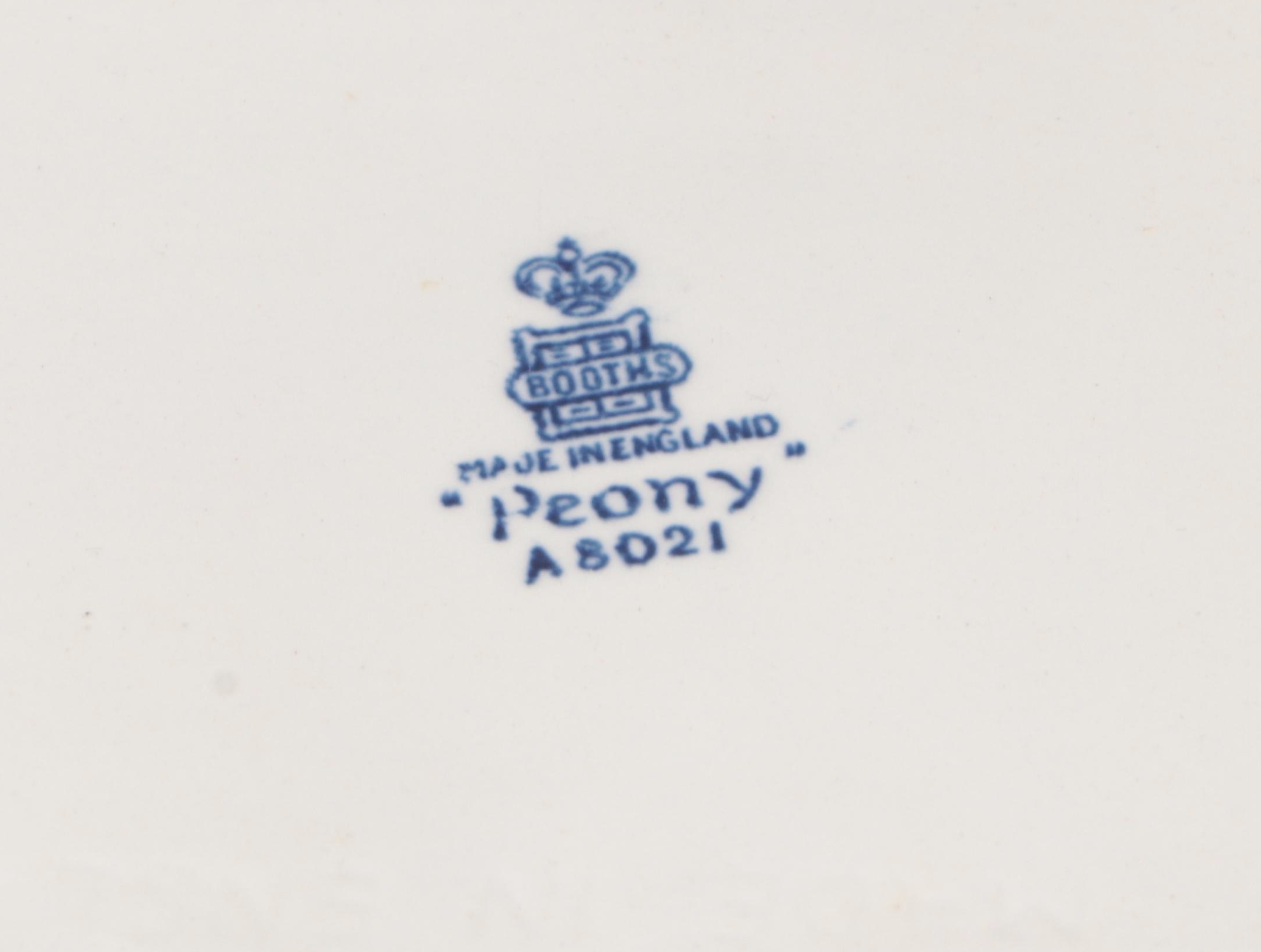 Booths "Peony Blue" Porcelain Tableware