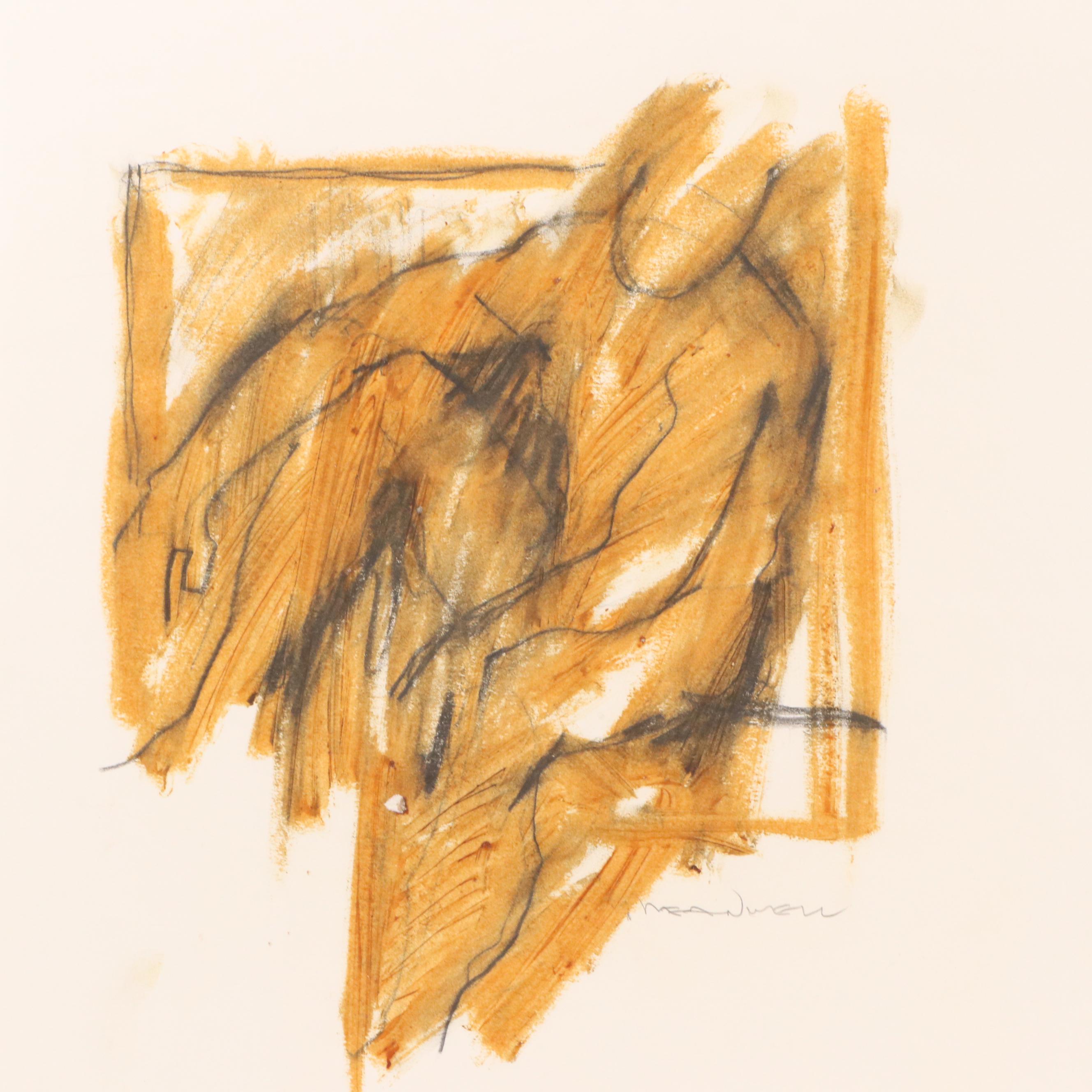 Jack Meanwell Stylized Seated Figure Drawing