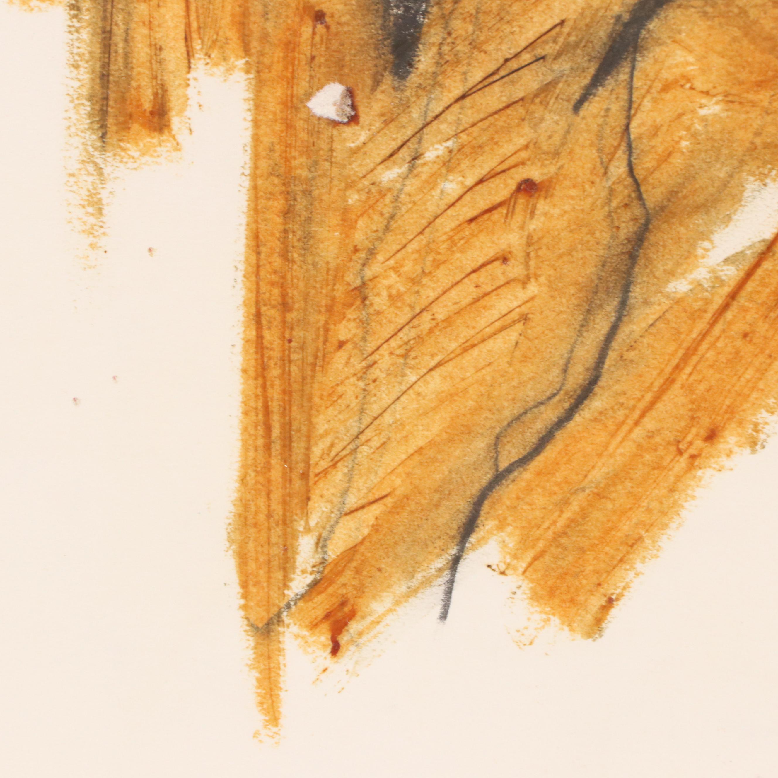 Jack Meanwell Stylized Seated Figure Drawing