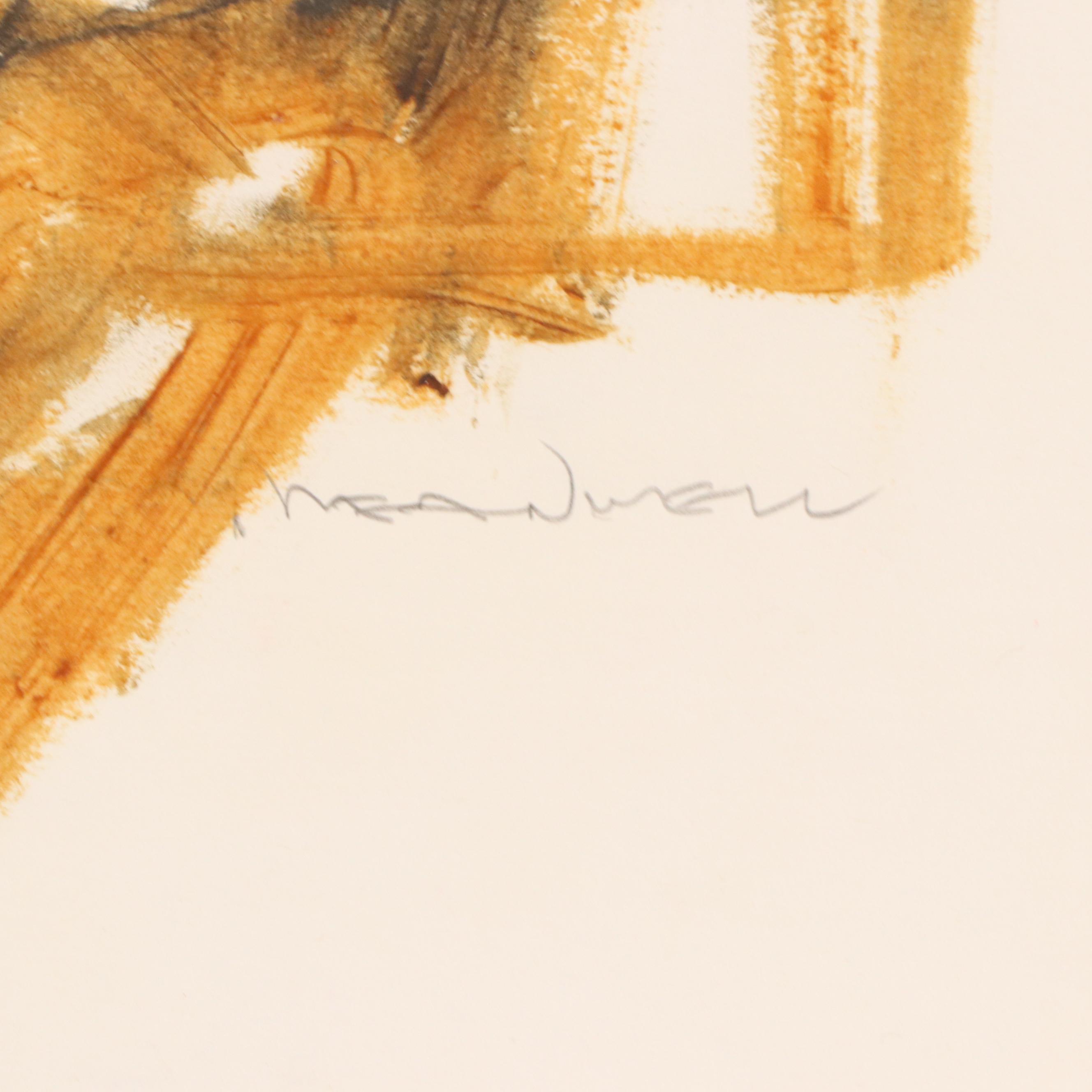 Jack Meanwell Stylized Seated Figure Drawing