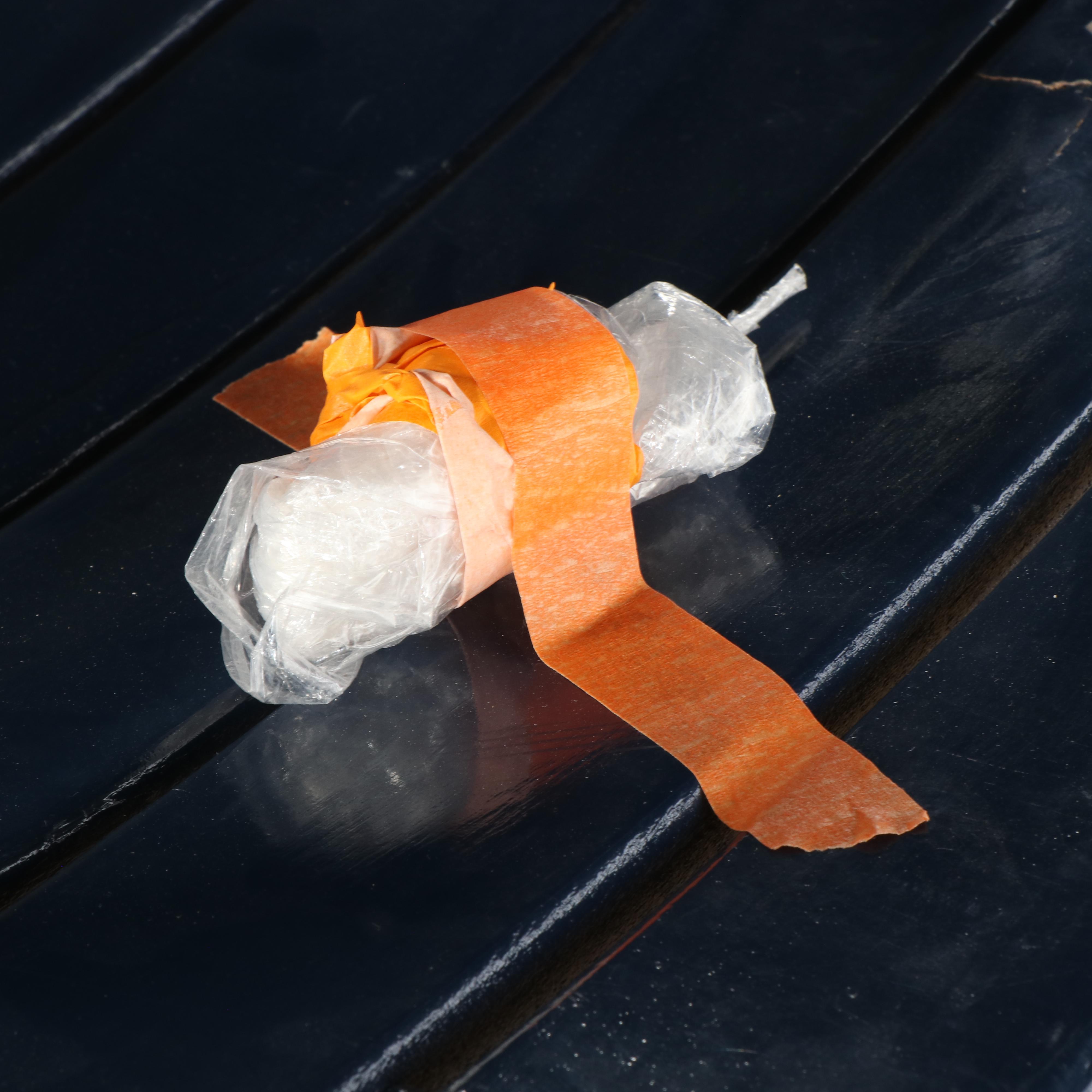 Blue Painted Wood and Metal Stadium Seats on Platform
