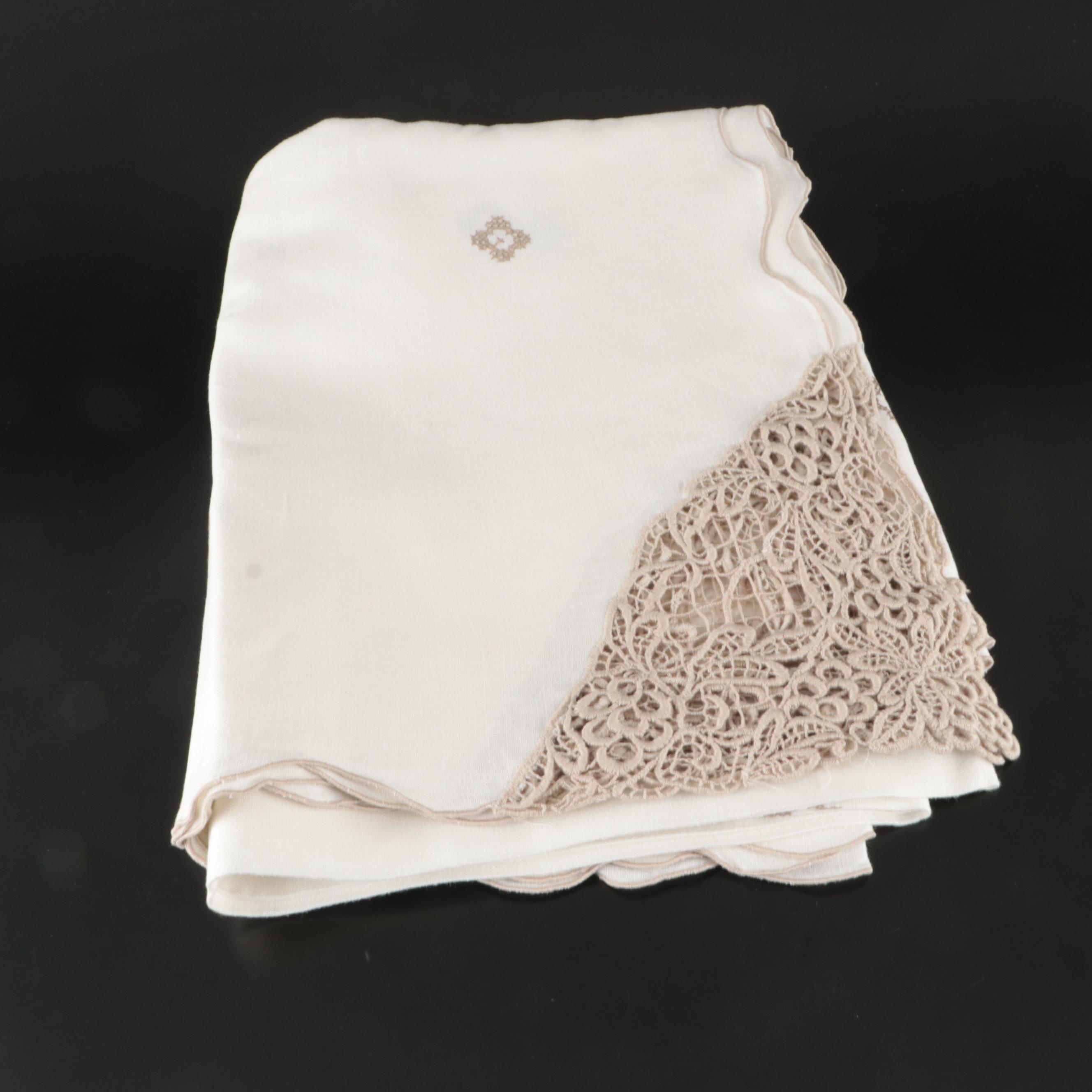 Lace-Edged with Embroidered and Cutwork Linens, 20th Century