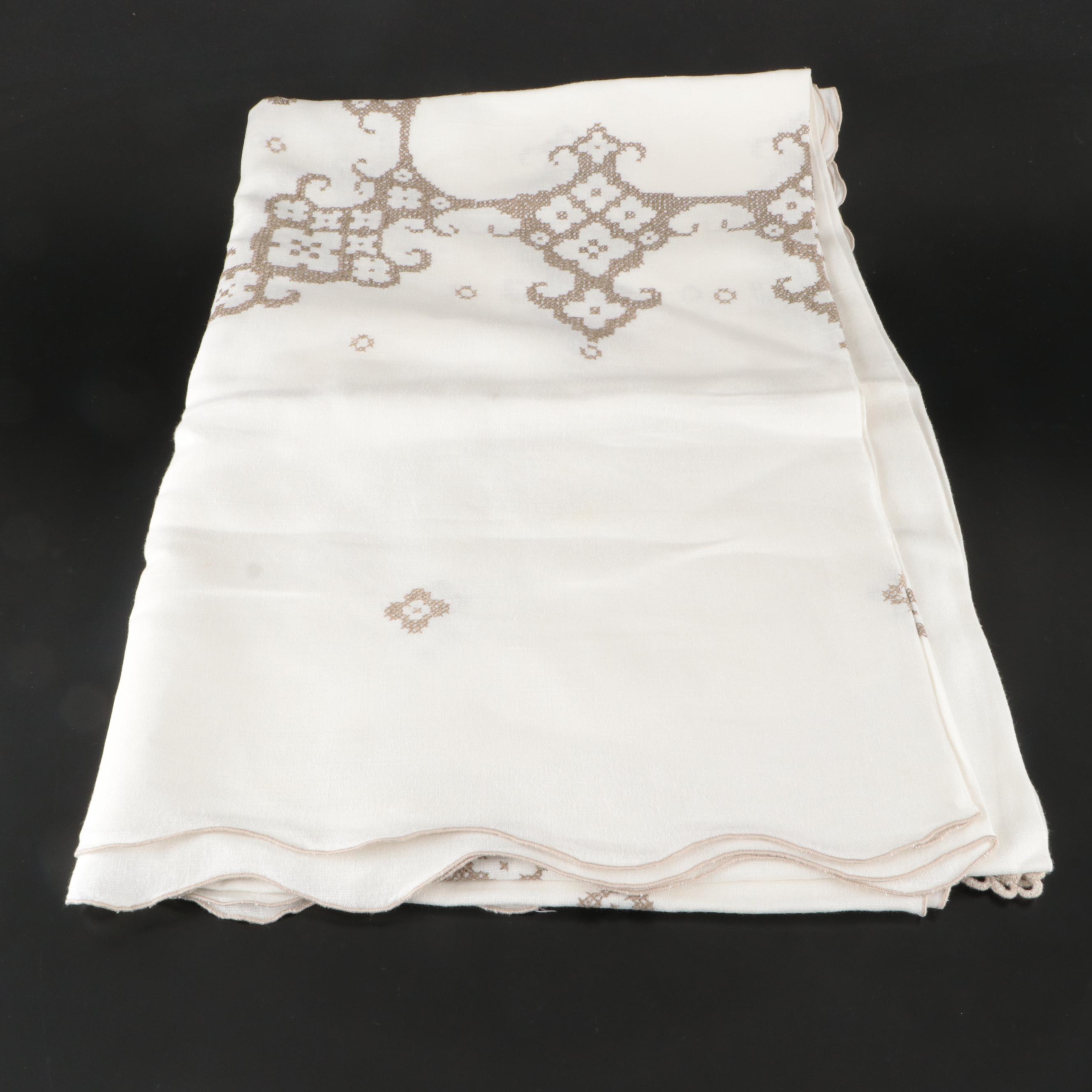 Lace-Edged with Embroidered and Cutwork Linens, 20th Century