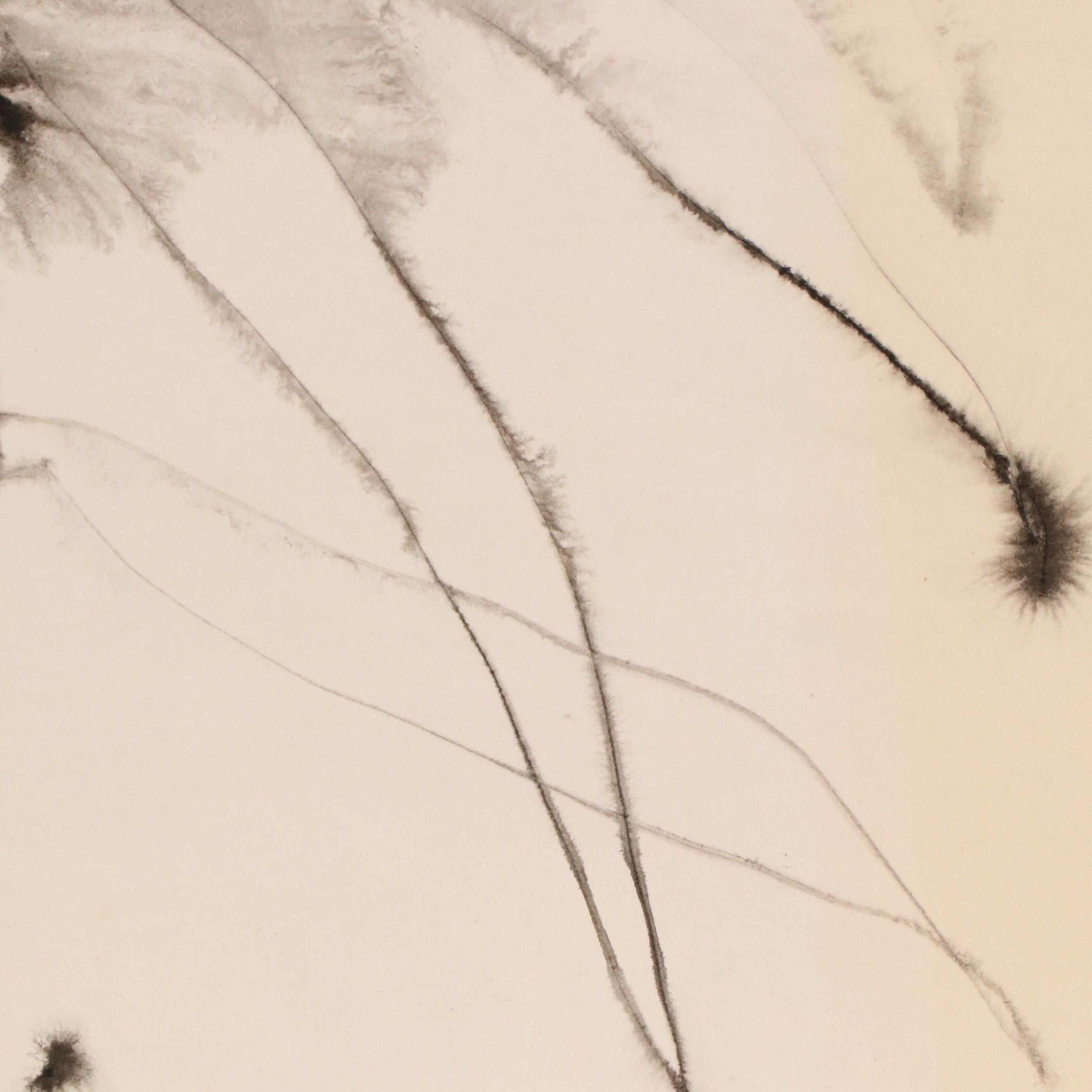 Jack Meanwell Abstract Floral Ink Drawing, 1978