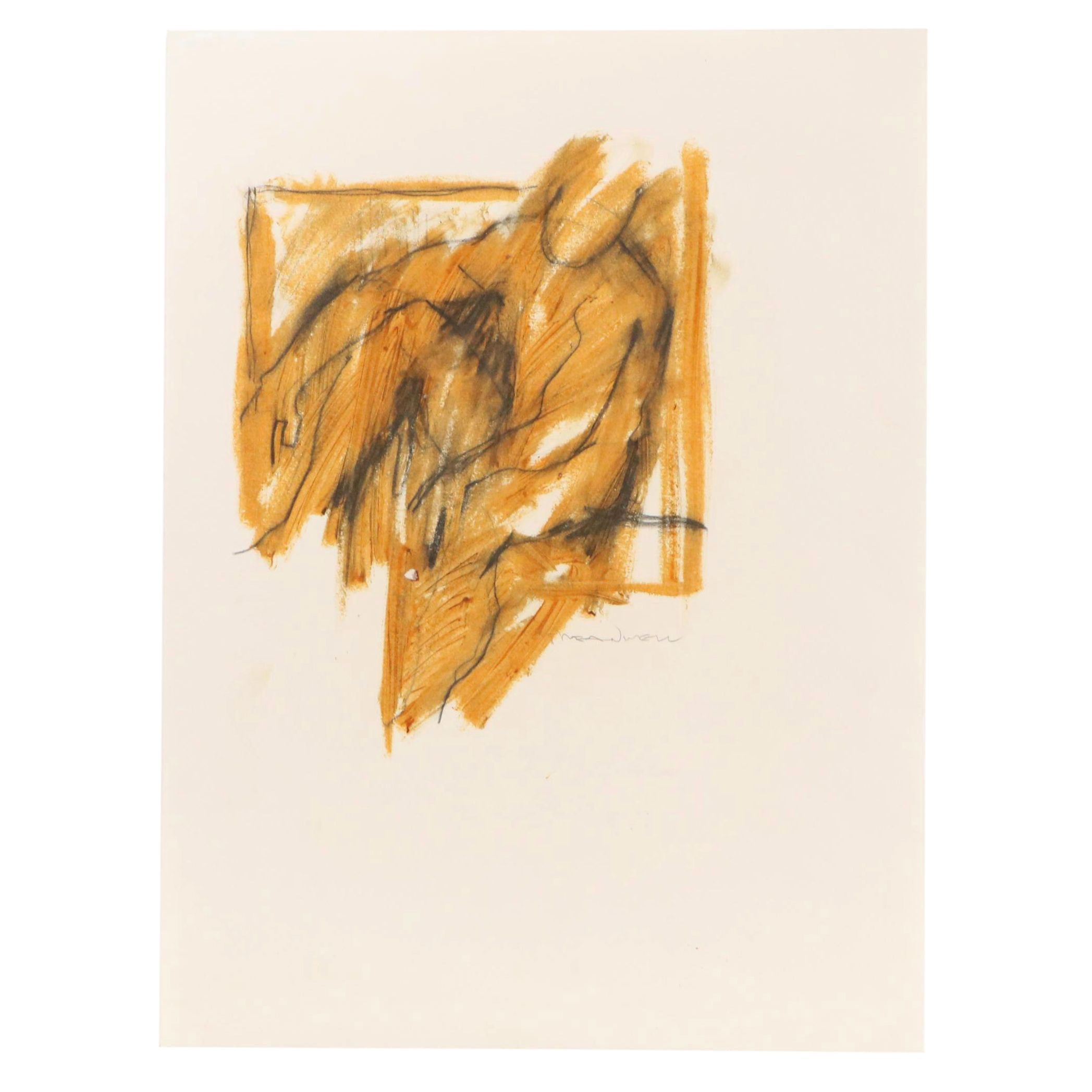 Jack Meanwell Stylized Seated Figure Drawing