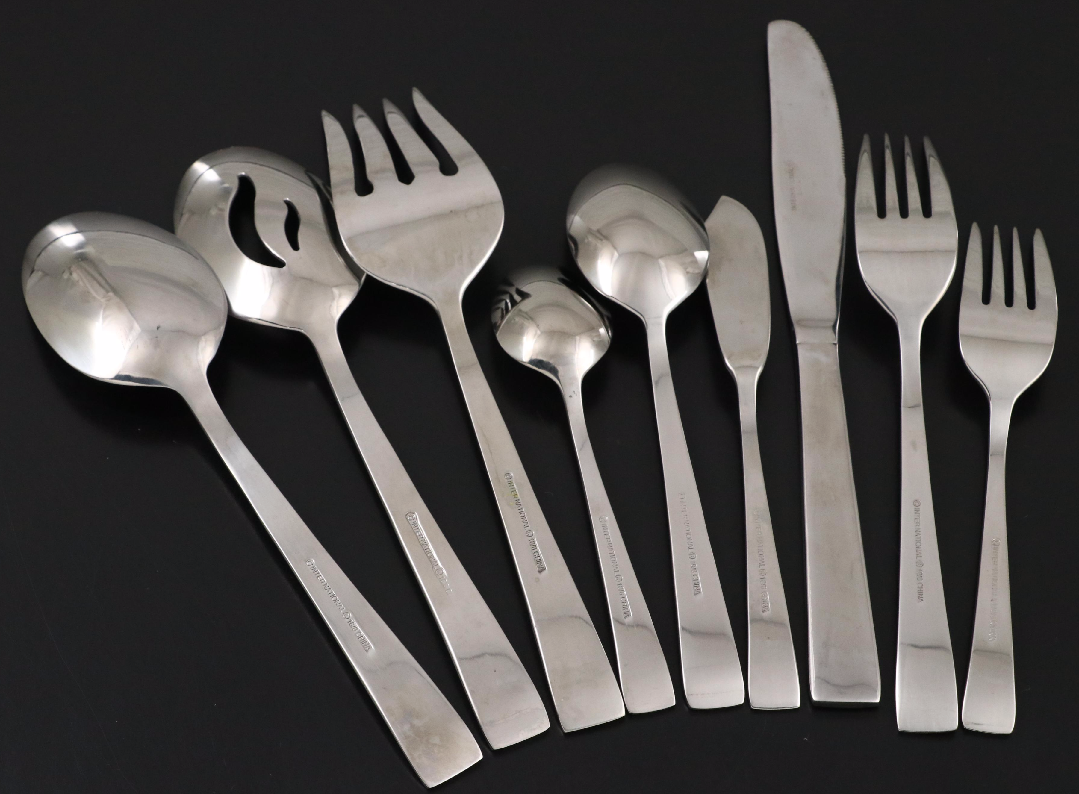 International Silver "New Charm" Stainless Serving Fork and More Flatware