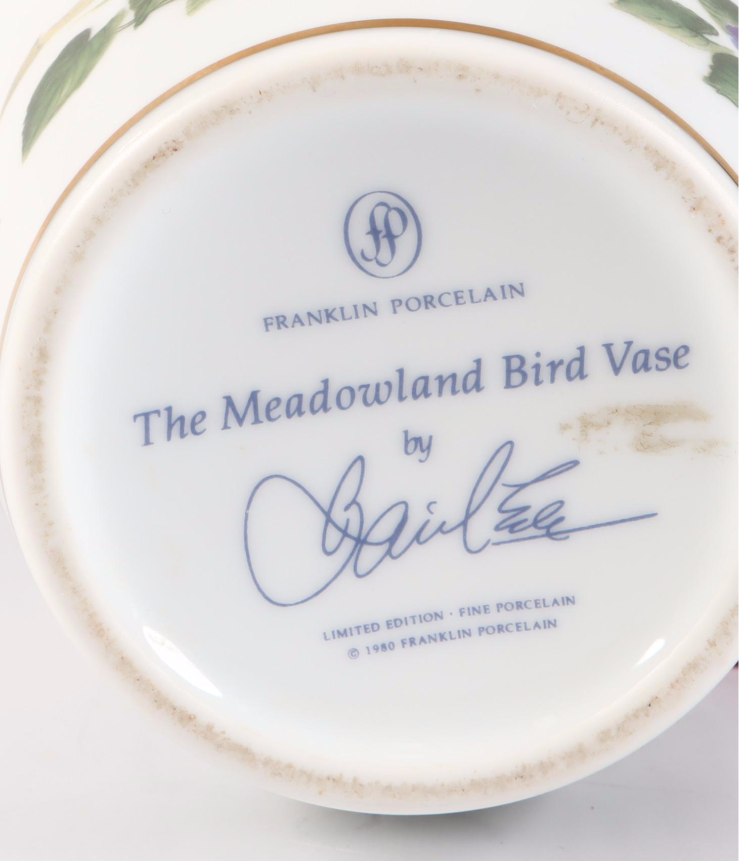 The Meadowland Bird Vase by Franklin Porcelain, 1980