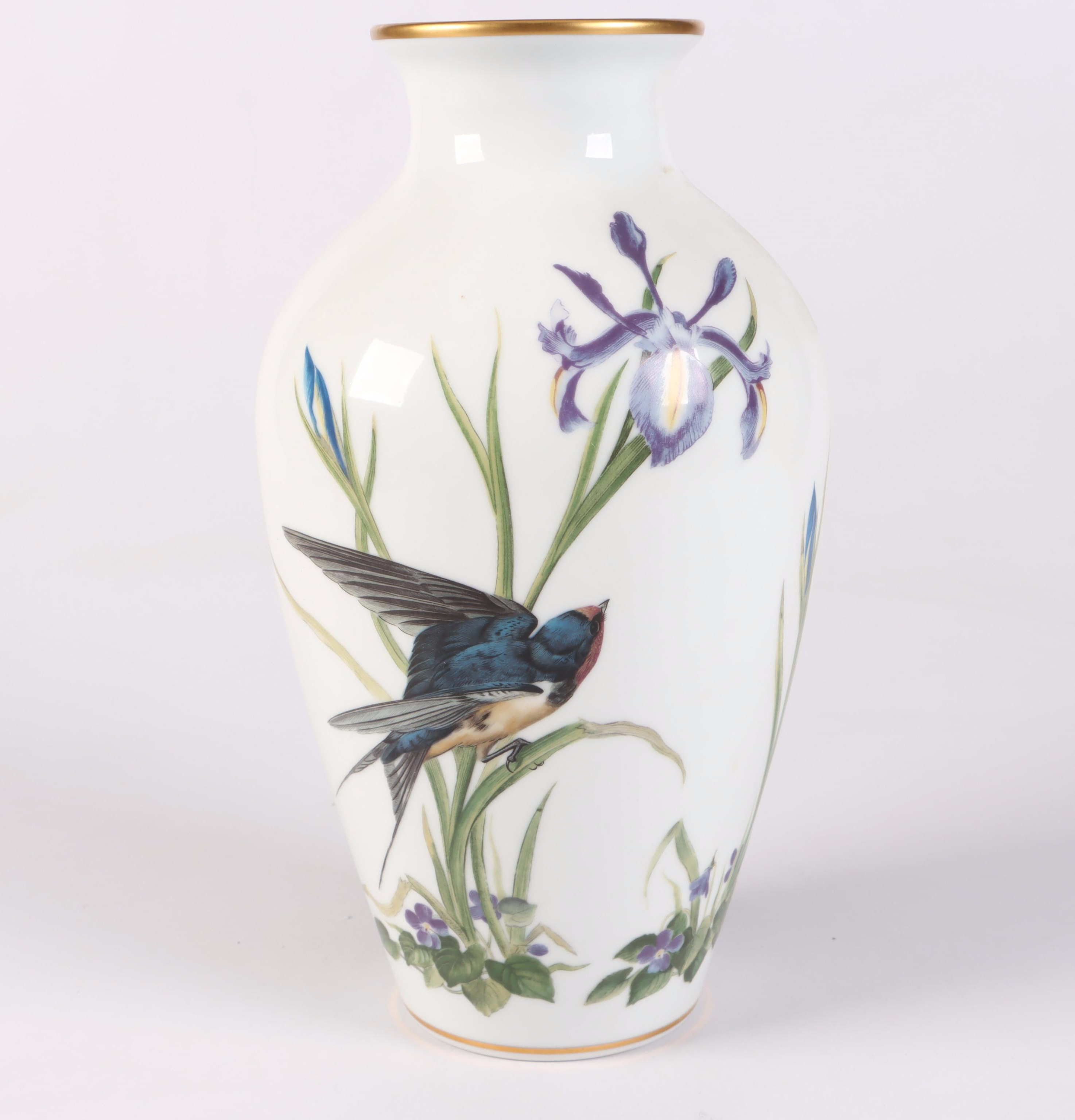 The Meadowland Bird Vase by Franklin Porcelain, 1980