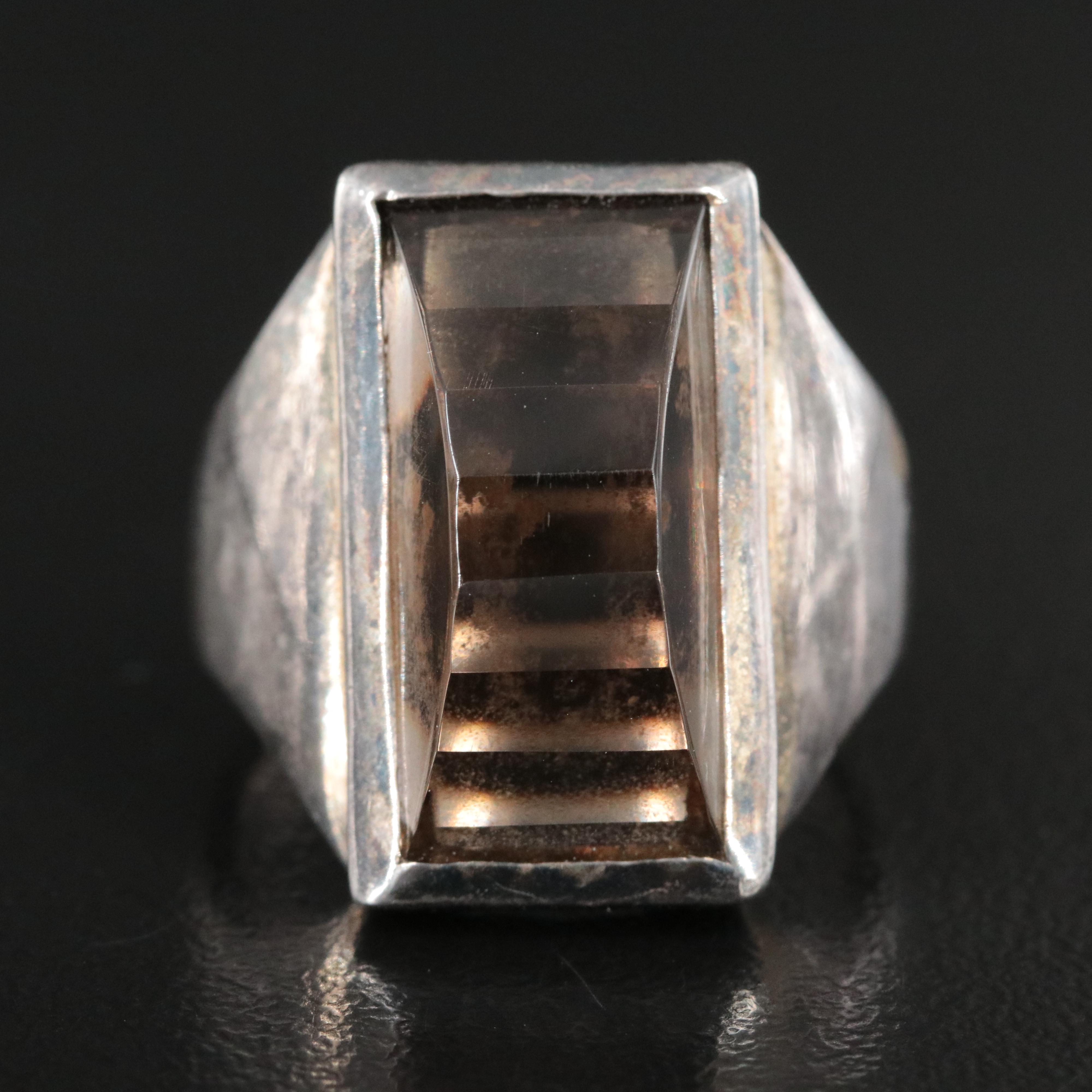 Smoky Quartz Rectangular Ring