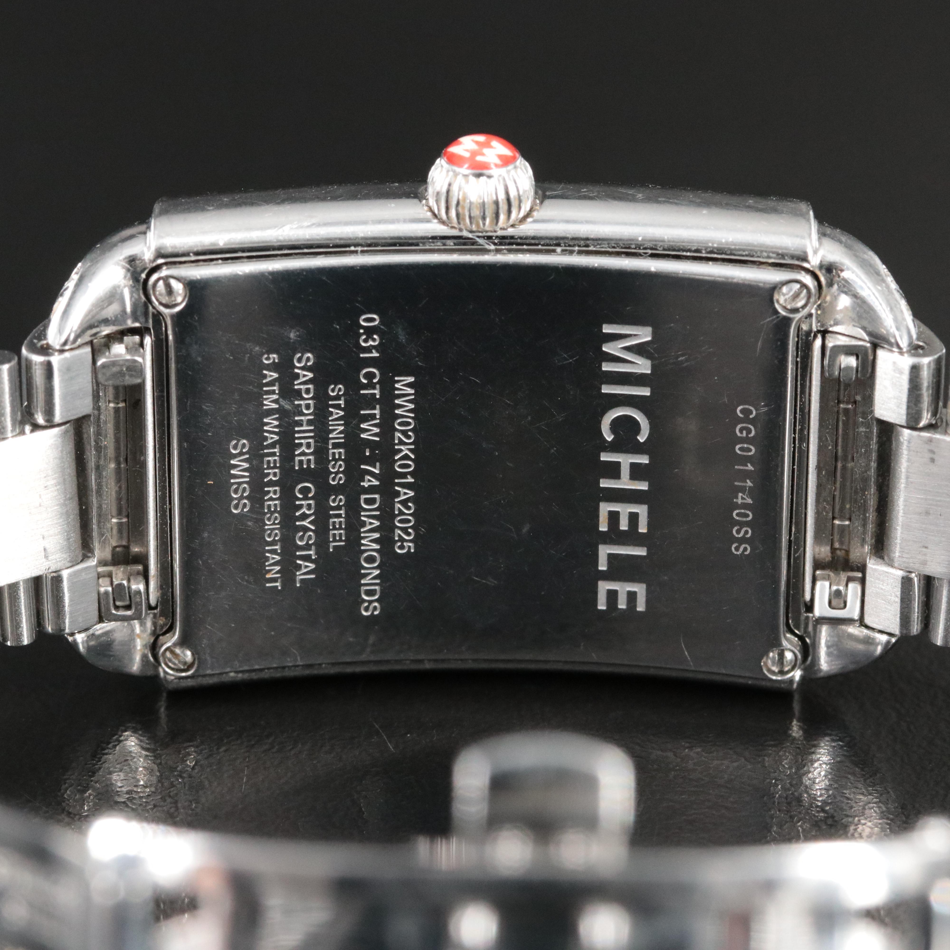 Michele Urban Diamond Mother-of-Pearl Dial Date Watch