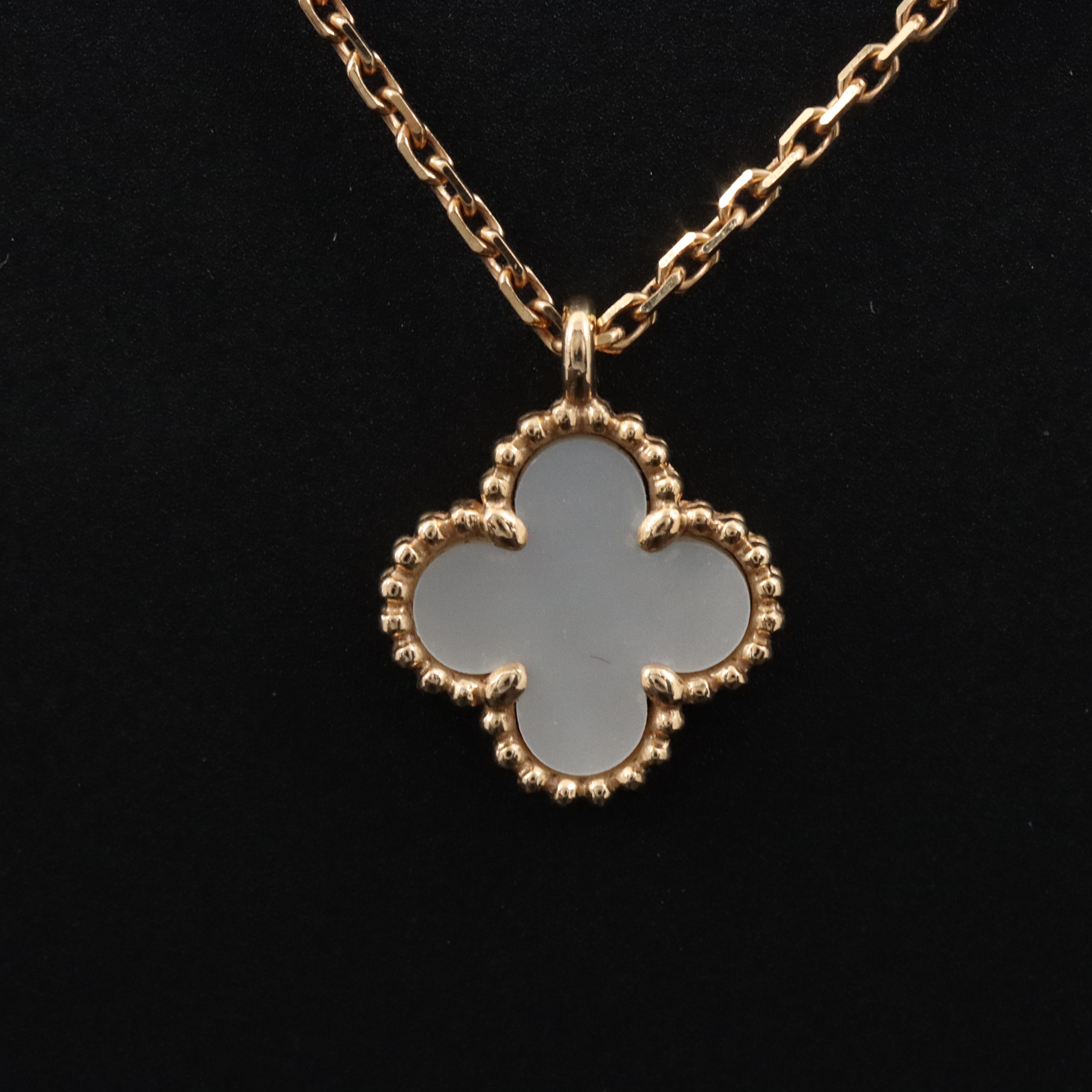 Van Cleef & Arpels Sweet Alhambra 18K Mother of Pearl Necklace