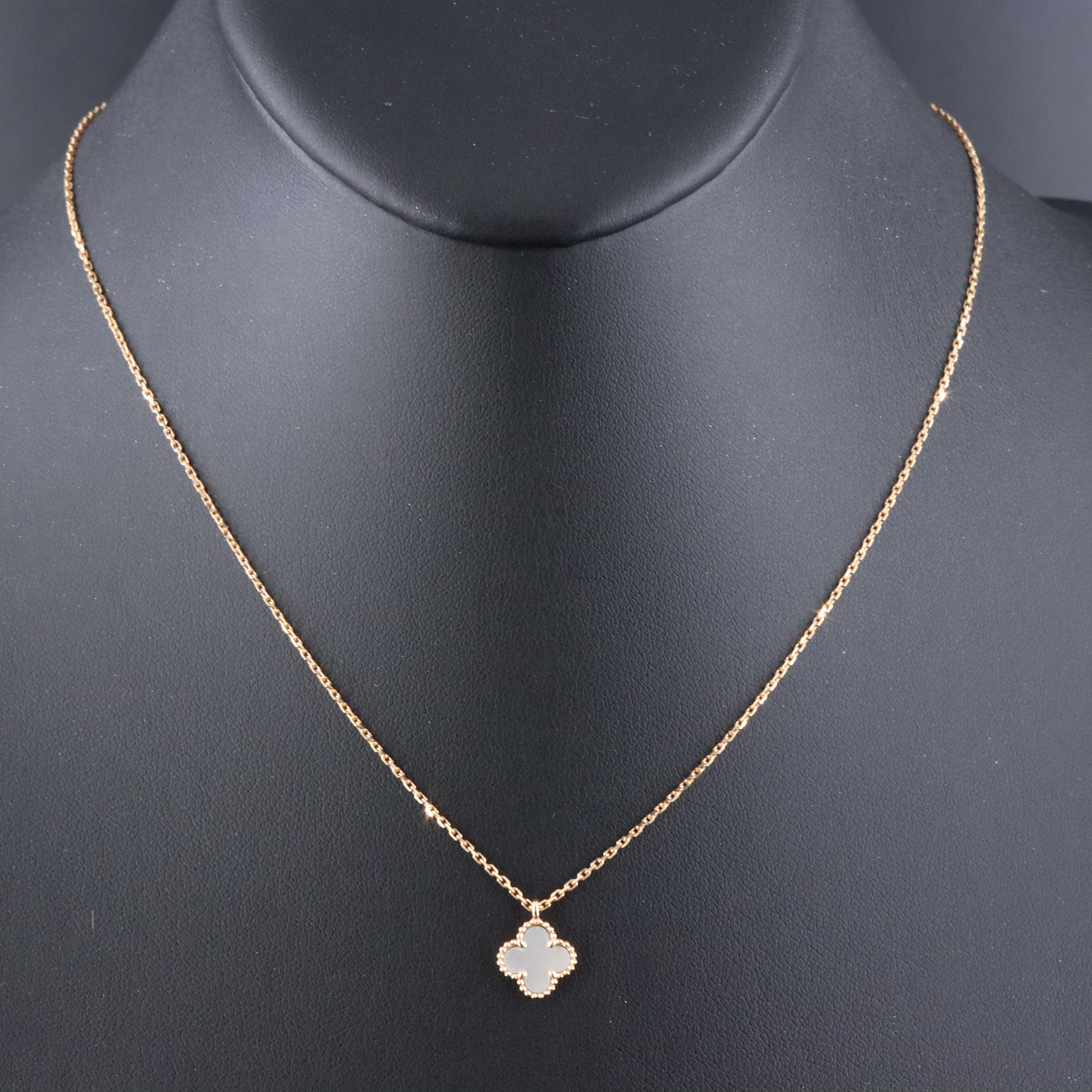 Van Cleef & Arpels Sweet Alhambra 18K Mother of Pearl Necklace