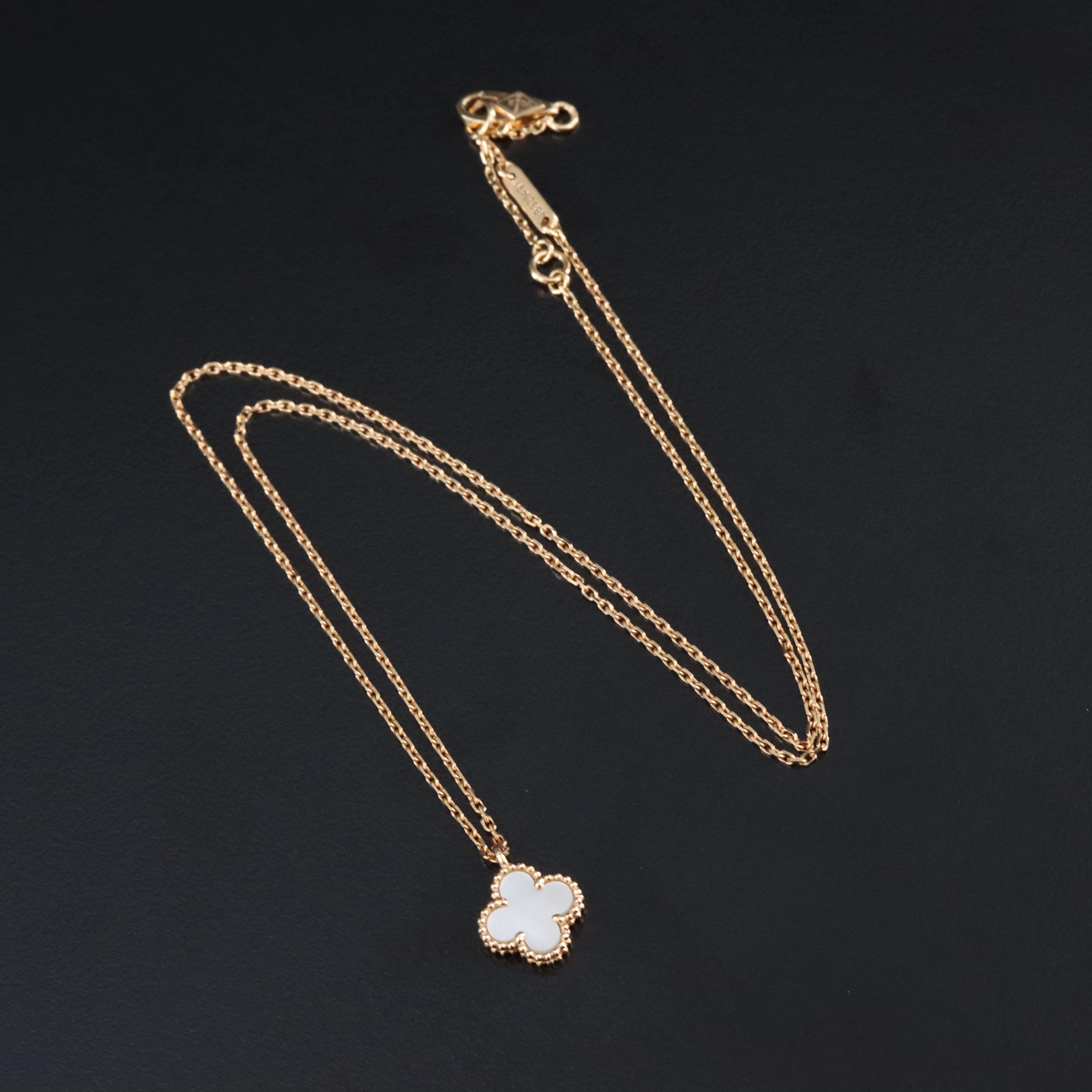 Van Cleef & Arpels Sweet Alhambra 18K Mother of Pearl Necklace