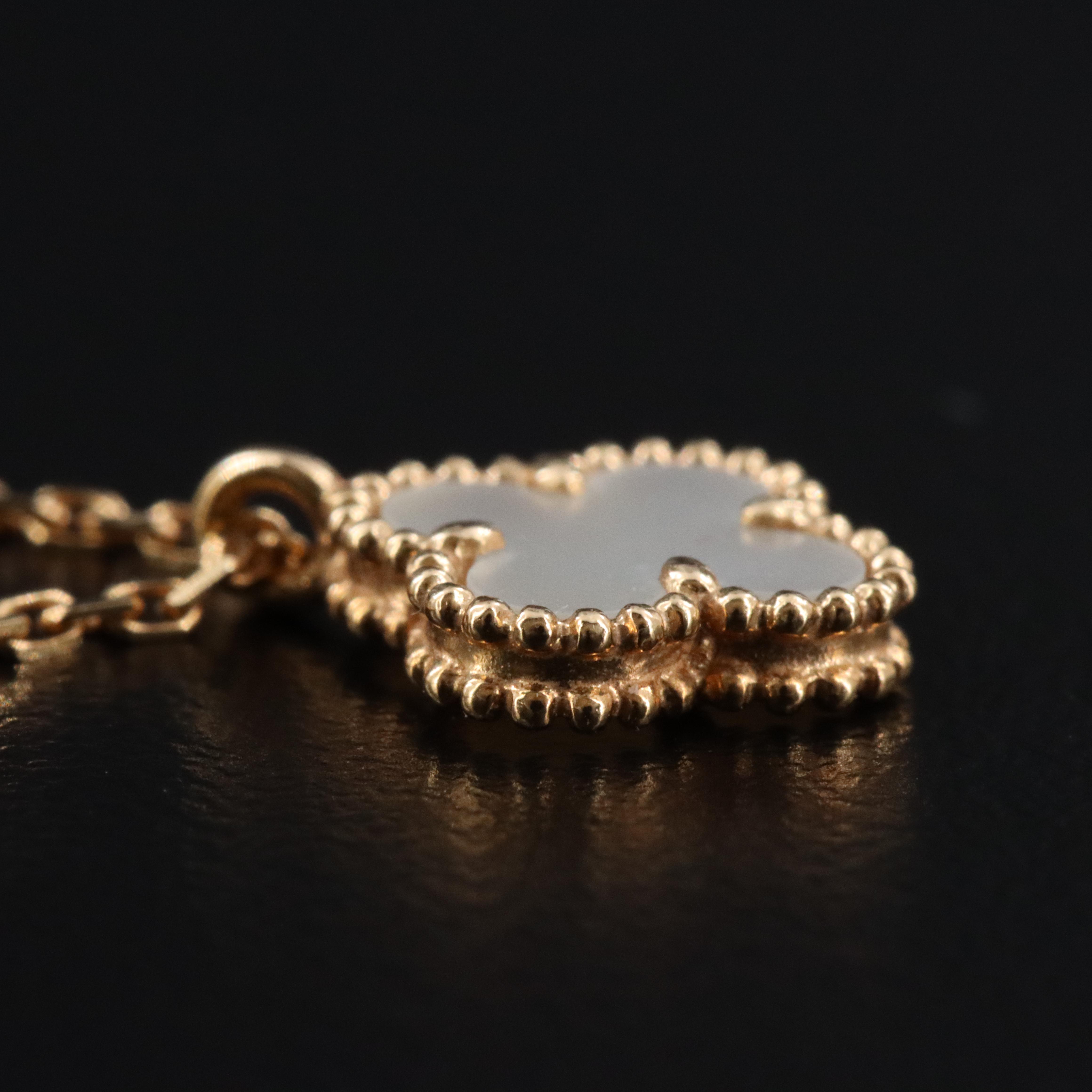 Van Cleef & Arpels Sweet Alhambra 18K Mother of Pearl Necklace