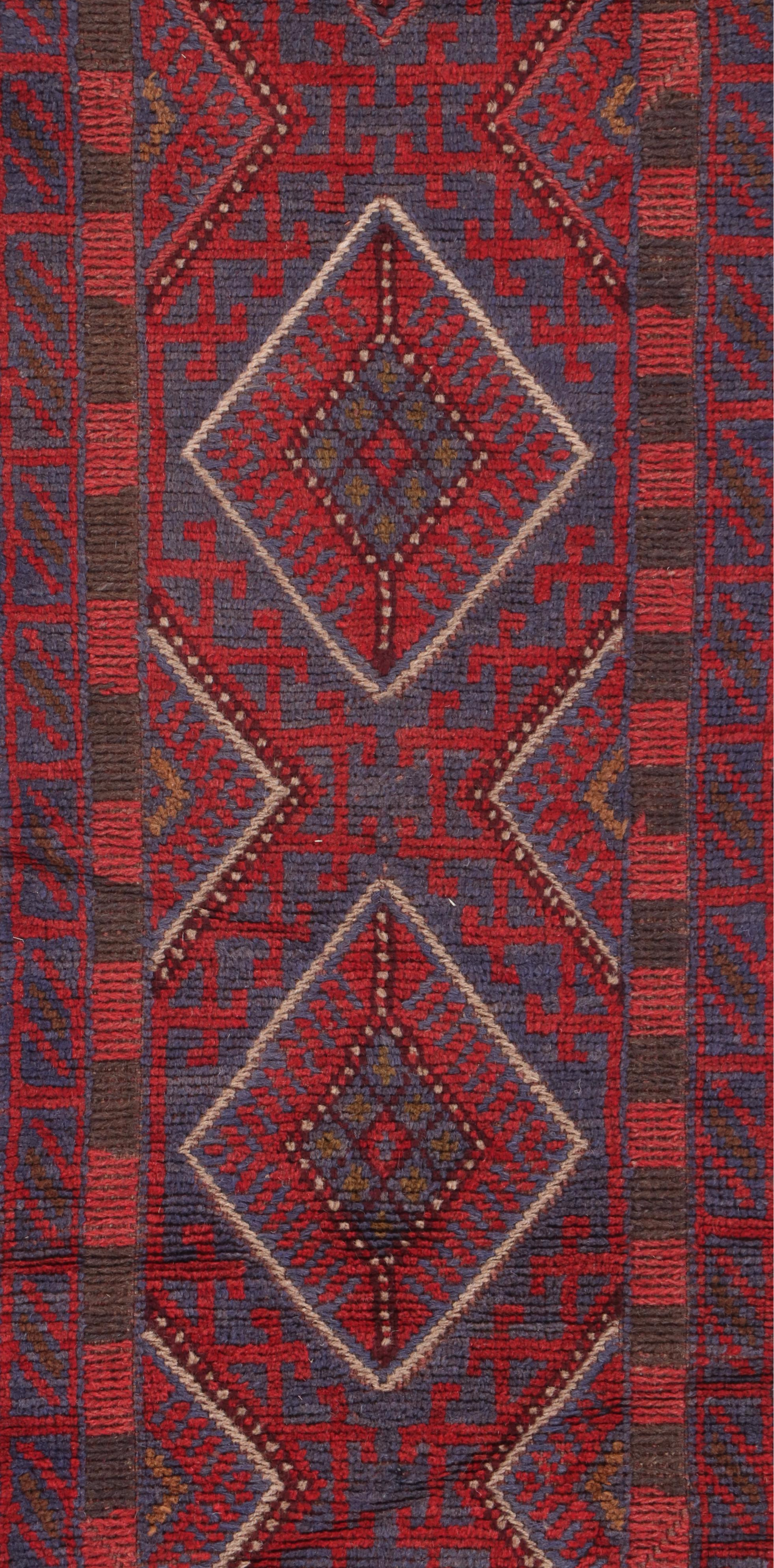 1'11 x 7'10 Handwoven Afghan Mashwani Carpet Runner