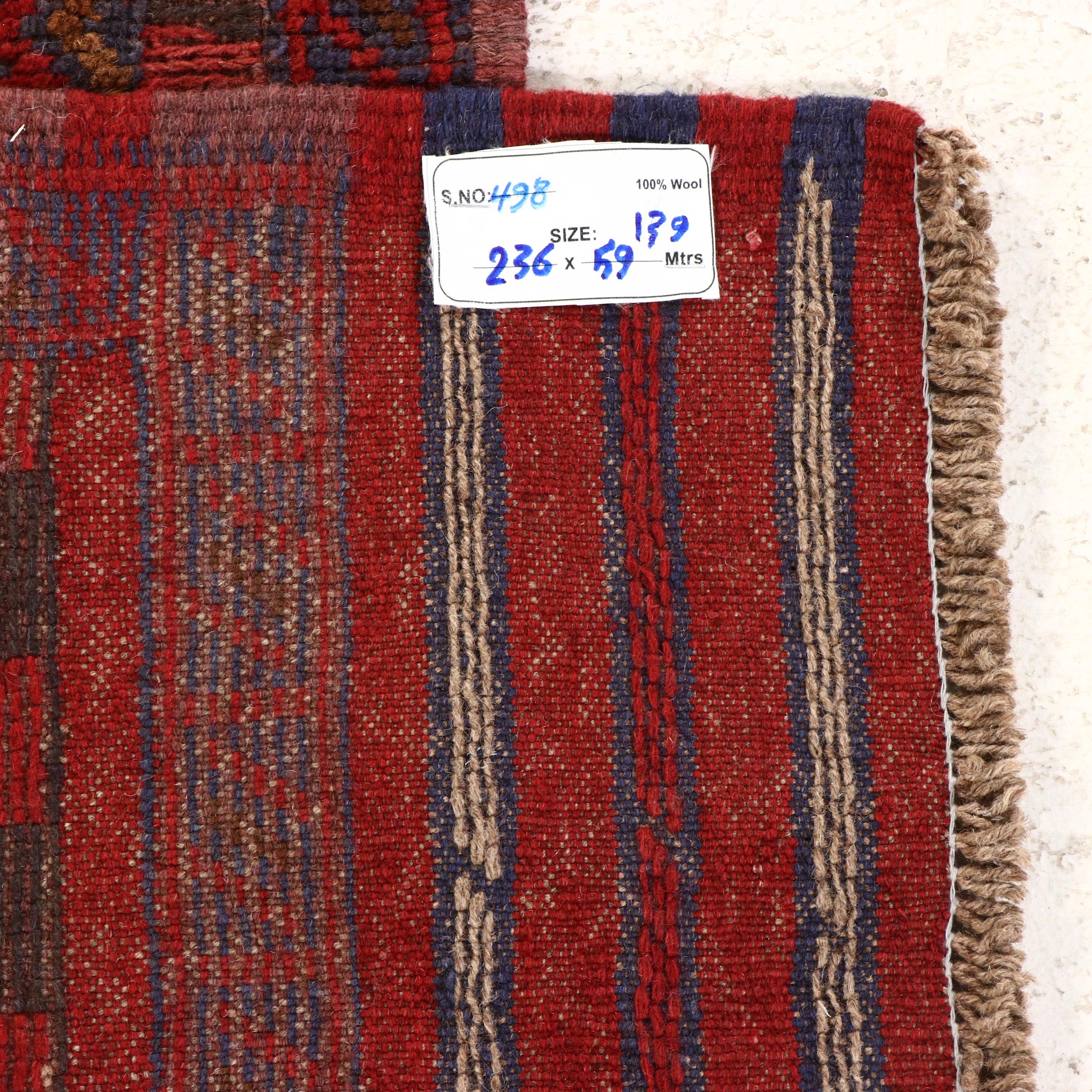 1'11 x 7'10 Handwoven Afghan Mashwani Carpet Runner