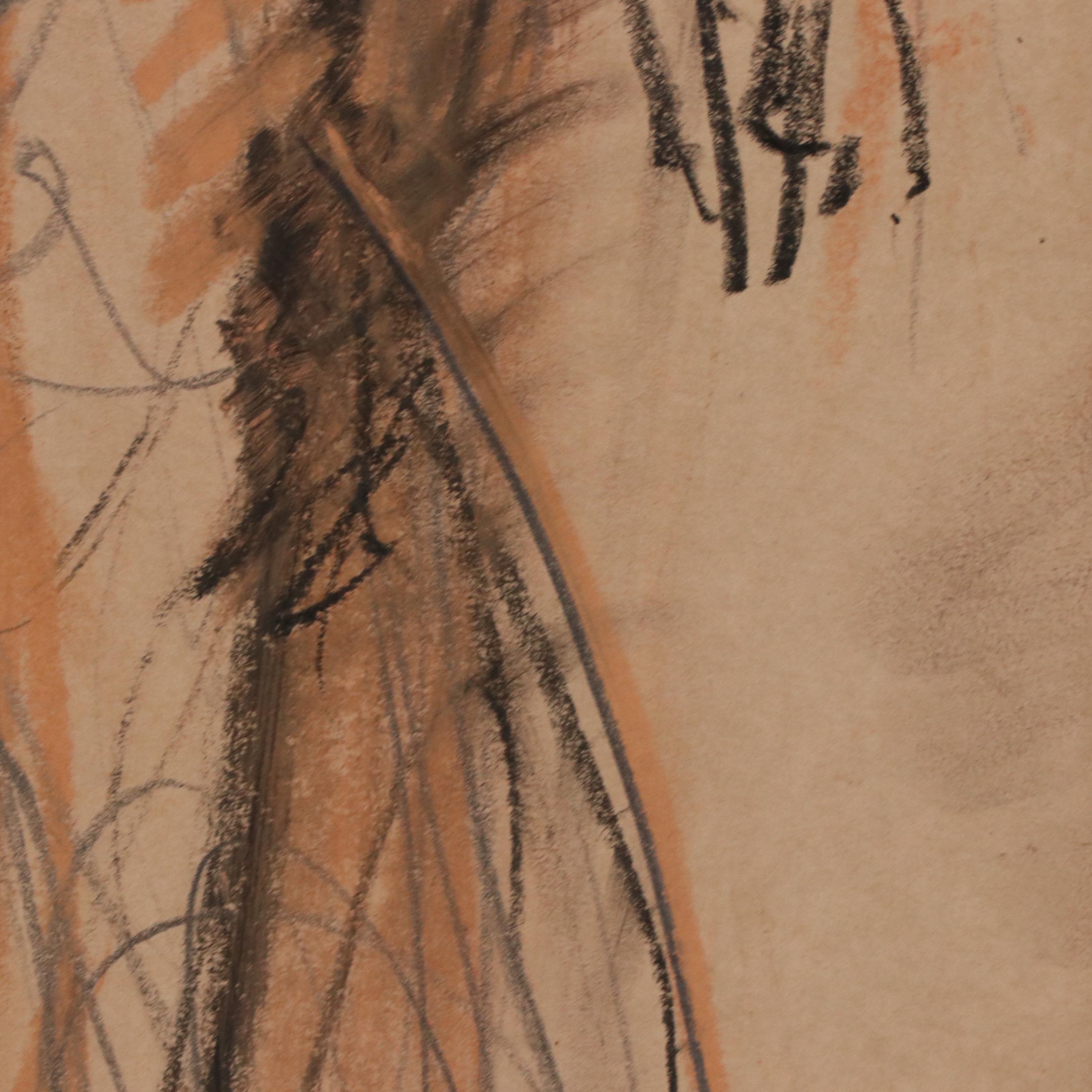 Jack Meanwell Gestural Figure Drawing, Late 20th Century