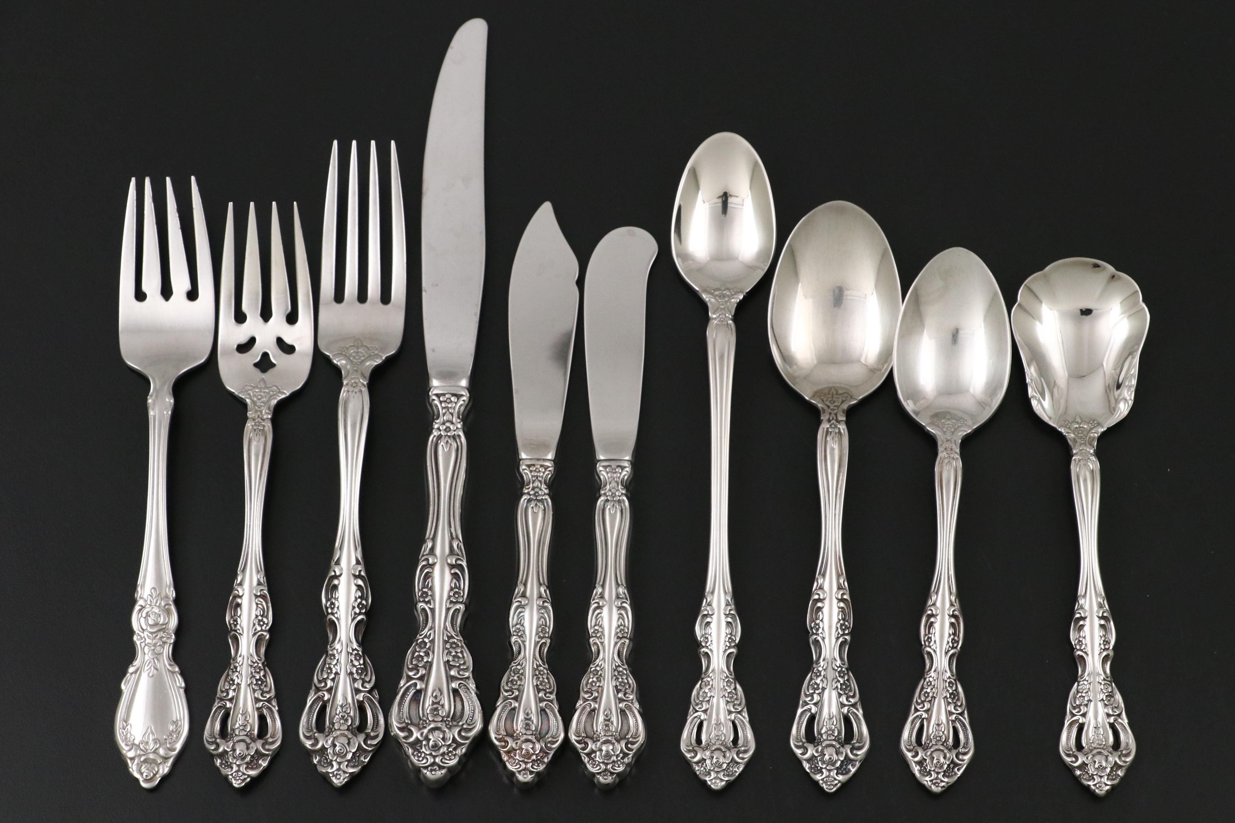 Oneida "Brahms" with "Plantation" Stainless Steel Flatware and Serving Utensils