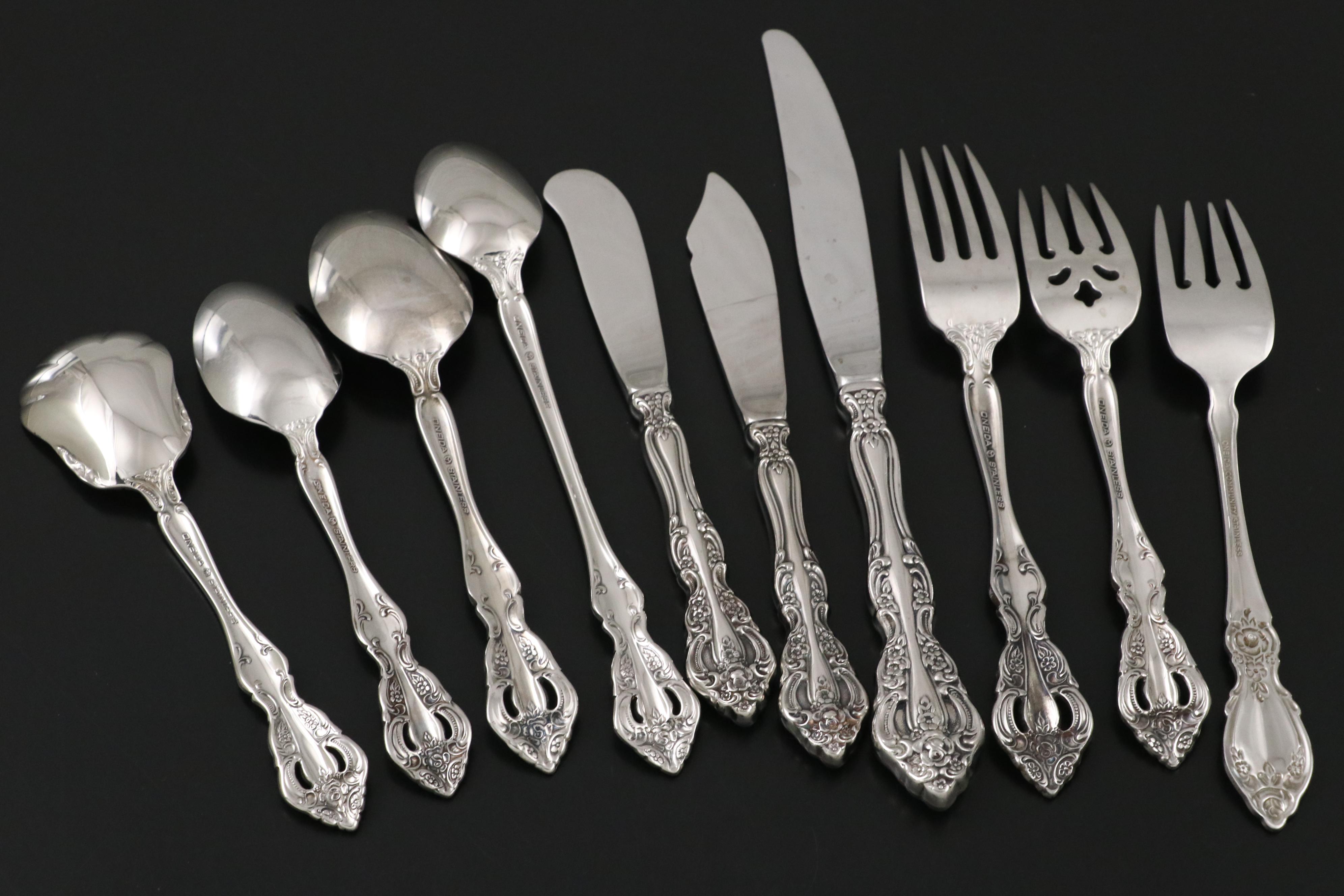 Oneida "Brahms" with "Plantation" Stainless Steel Flatware and Serving Utensils