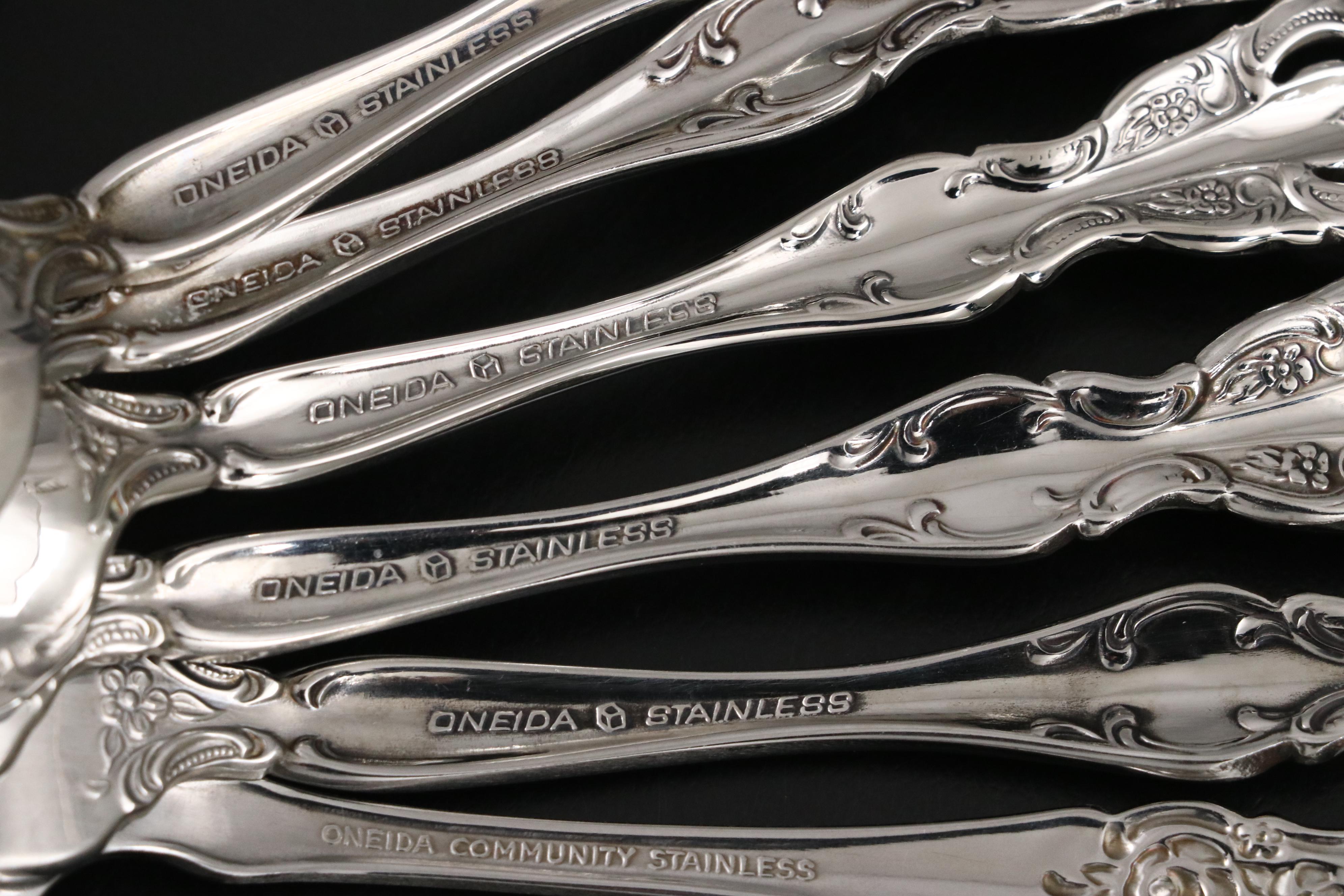Oneida "Brahms" with "Plantation" Stainless Steel Flatware and Serving Utensils