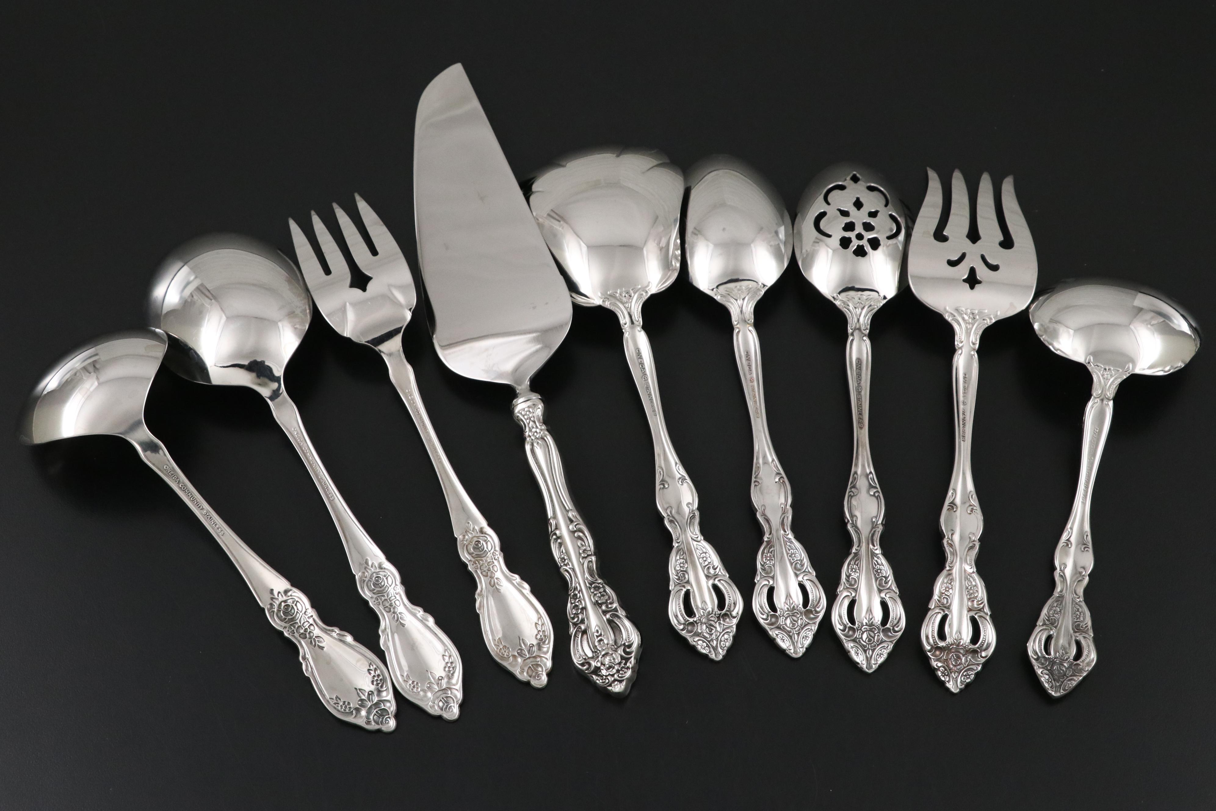 Oneida "Brahms" with "Plantation" Stainless Steel Flatware and Serving Utensils