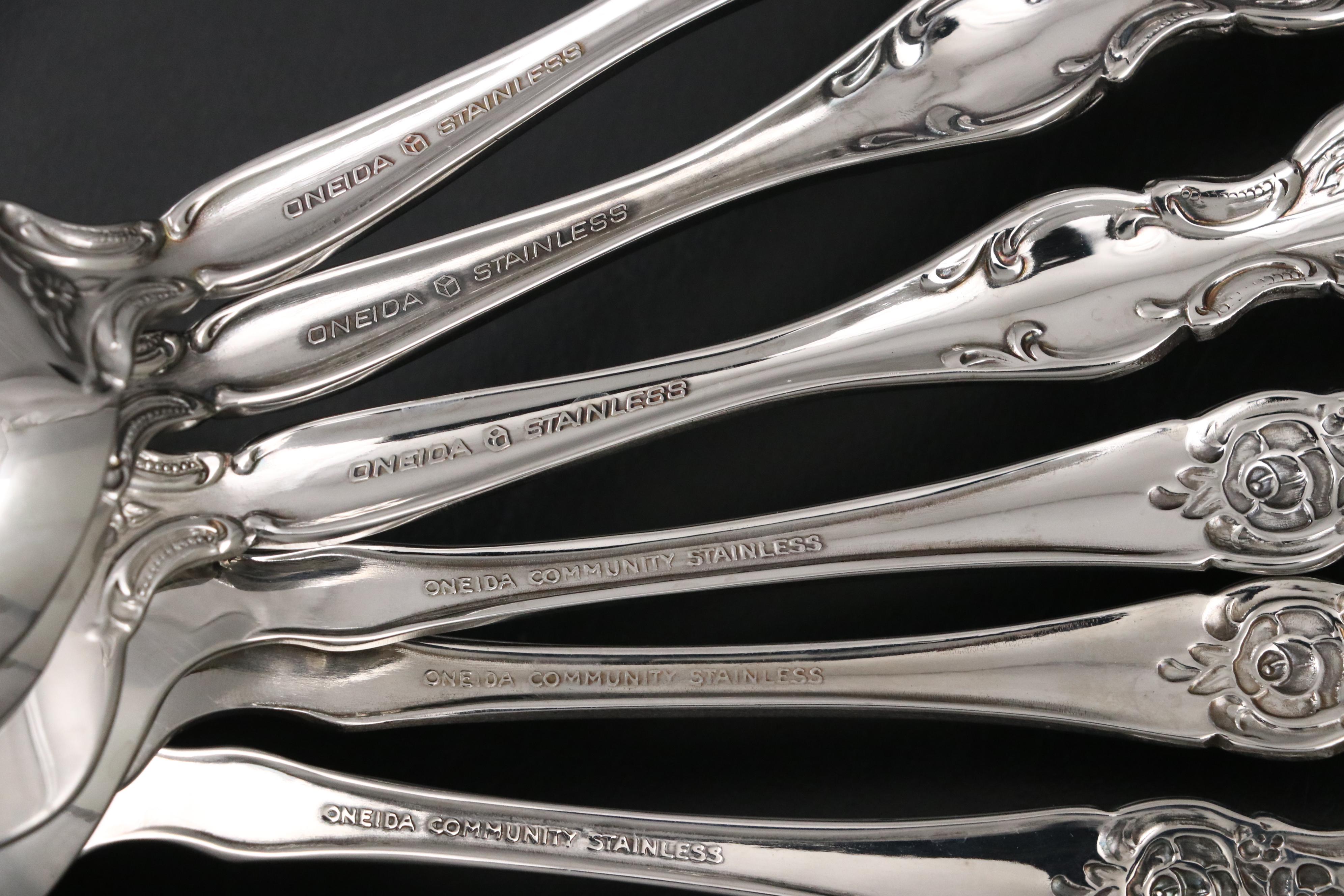 Oneida "Brahms" with "Plantation" Stainless Steel Flatware and Serving Utensils