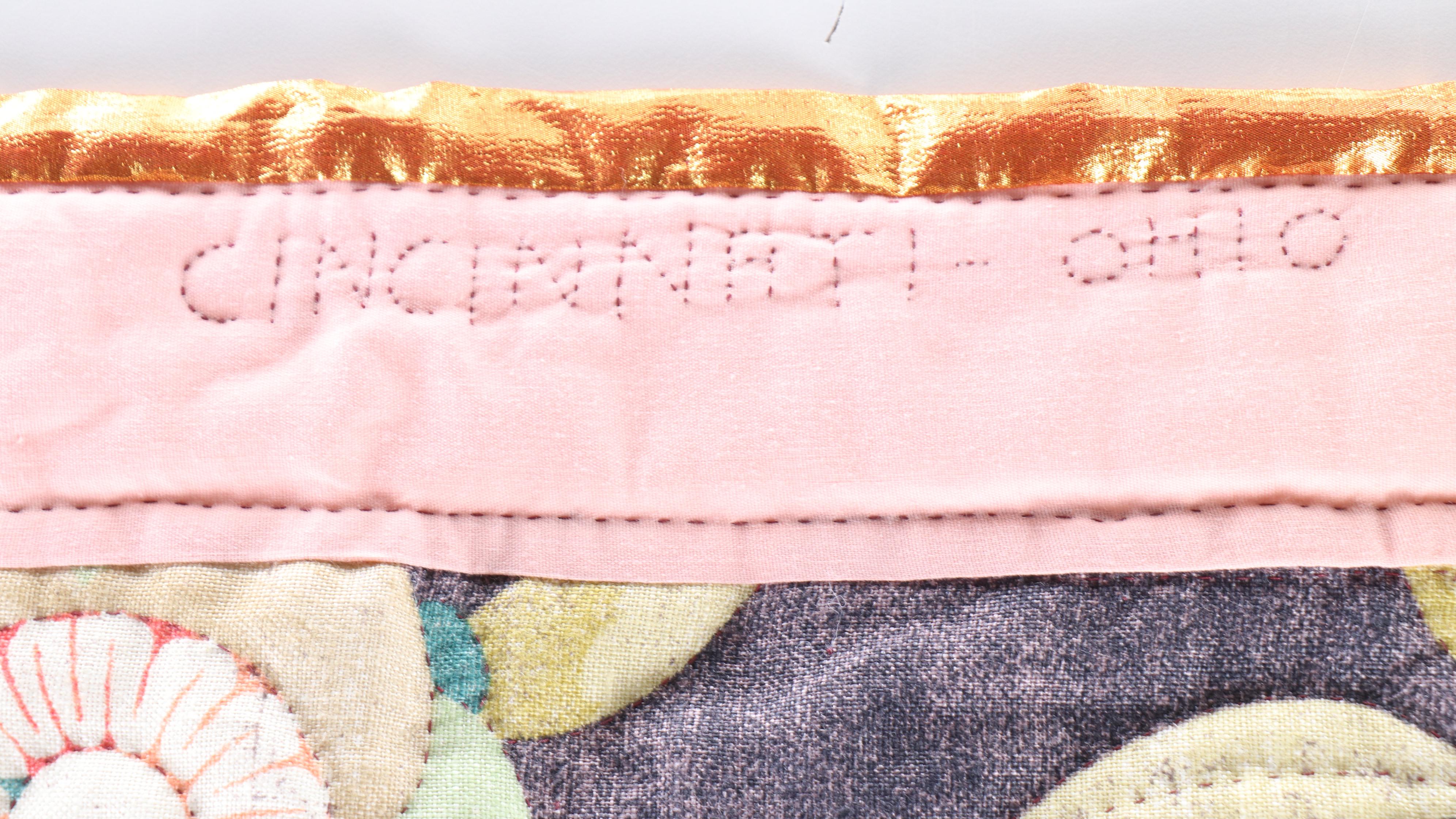 Cacilda Meier Handmade Artisan Quilt "Purple Propinquity" and "Peach Blossom"