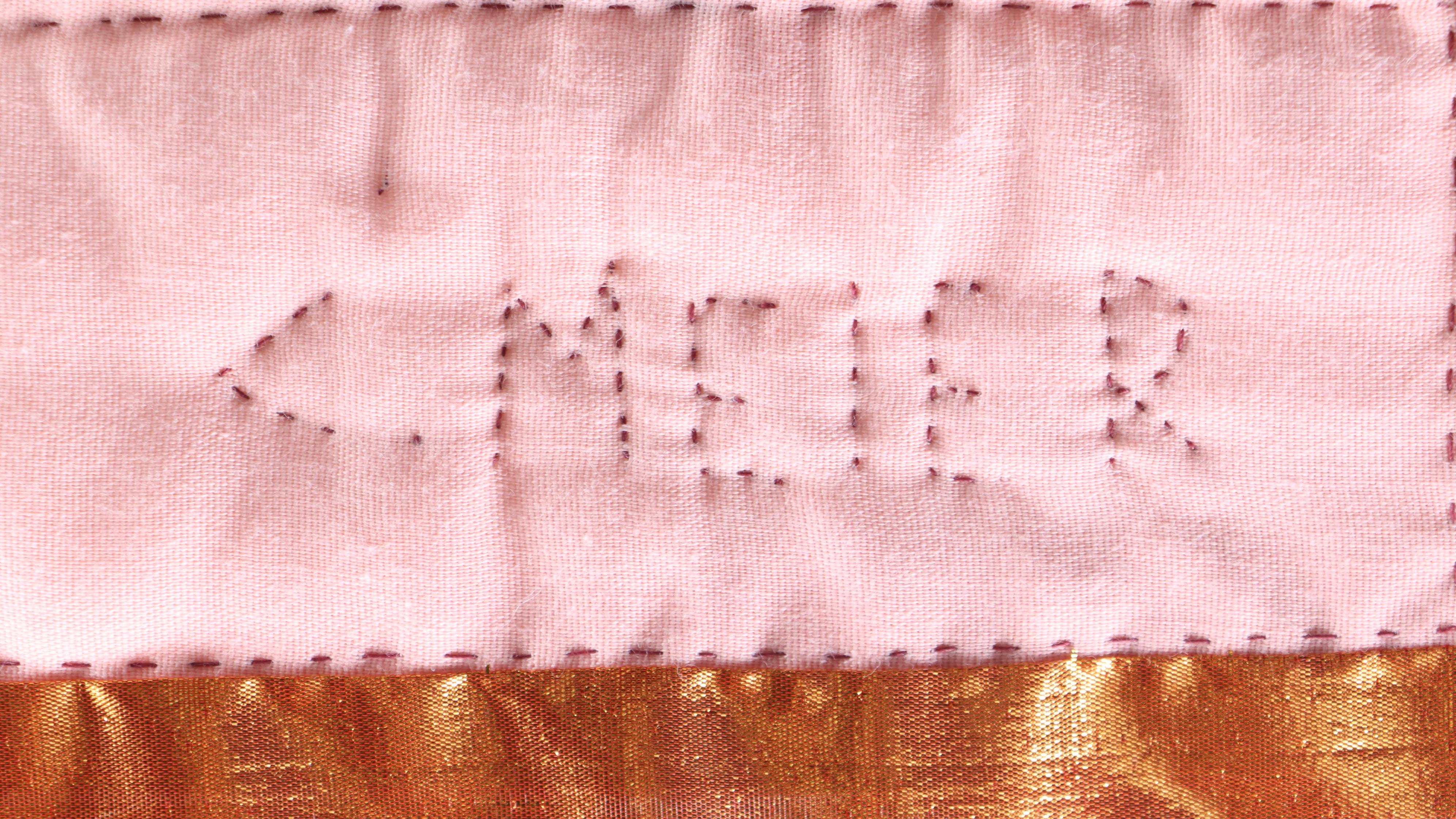 Cacilda Meier Handmade Artisan Quilt "Purple Propinquity" and "Peach Blossom"