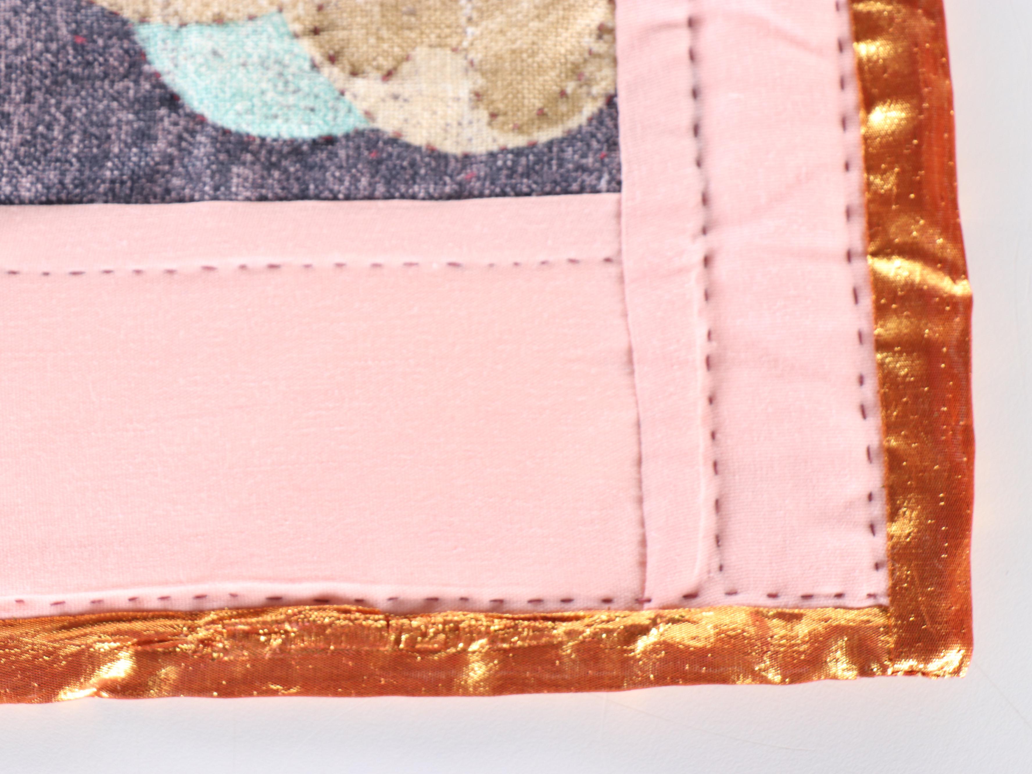 Cacilda Meier Handmade Artisan Quilt "Purple Propinquity" and "Peach Blossom"