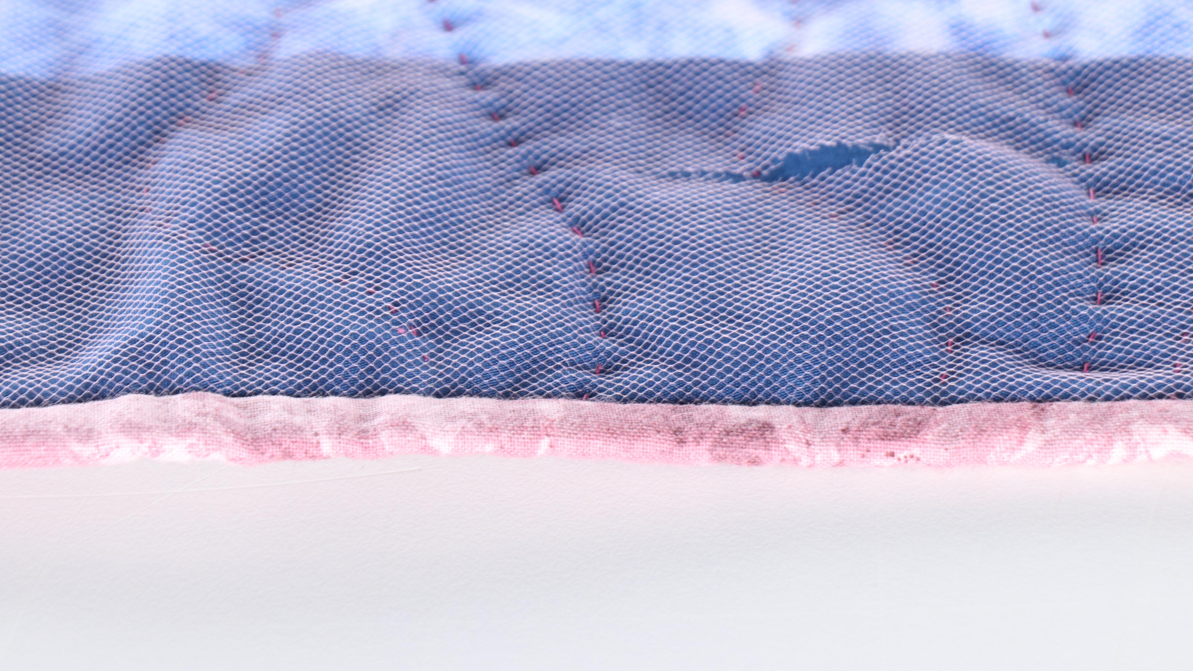 Cacilda Meier Handmade Artisan Quilt "Purple Propinquity" and "Peach Blossom"