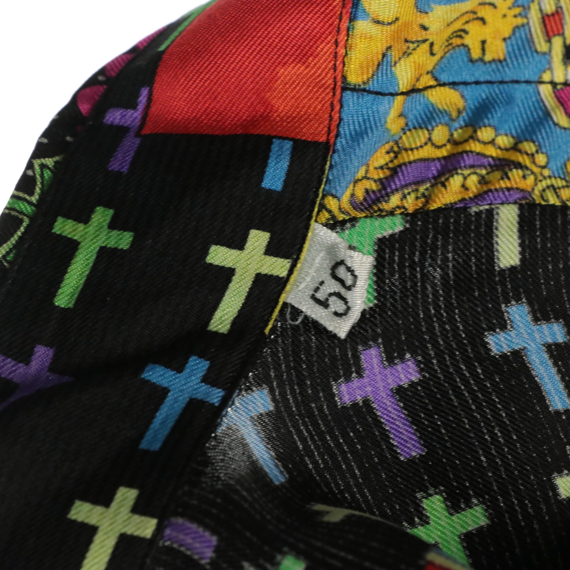 Men's Gianni Versace The Crosses Print Silk Button Down Shirt