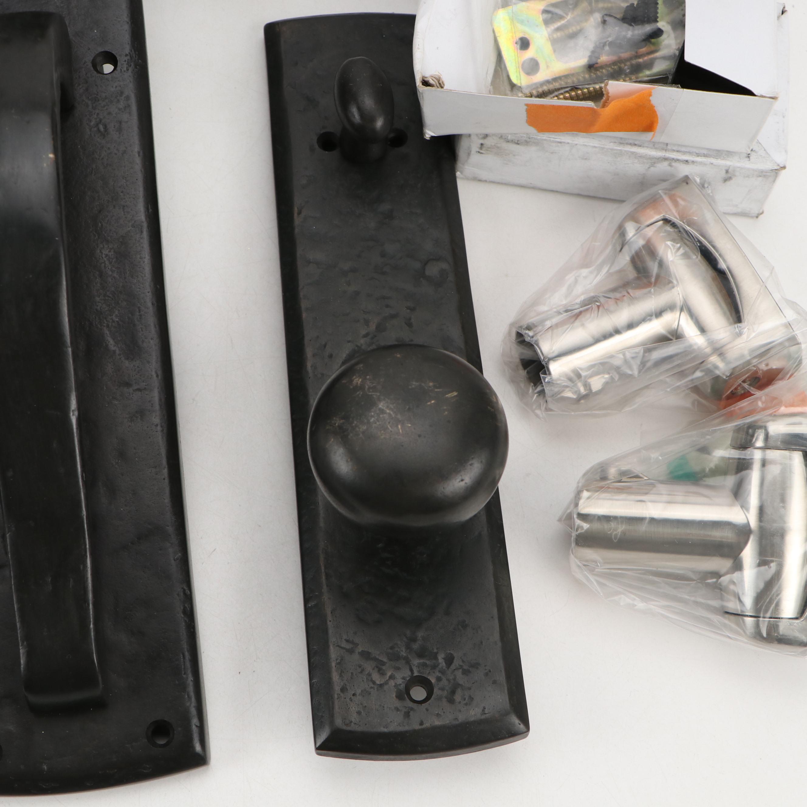 Black Finished Metal Door Handles with Cabinet Pulls and More Hardware