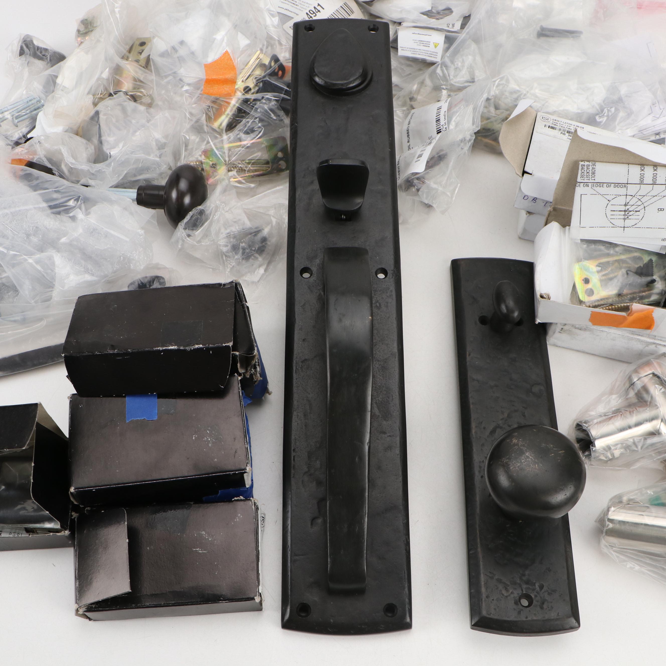 Black Finished Metal Door Handles with Cabinet Pulls and More Hardware