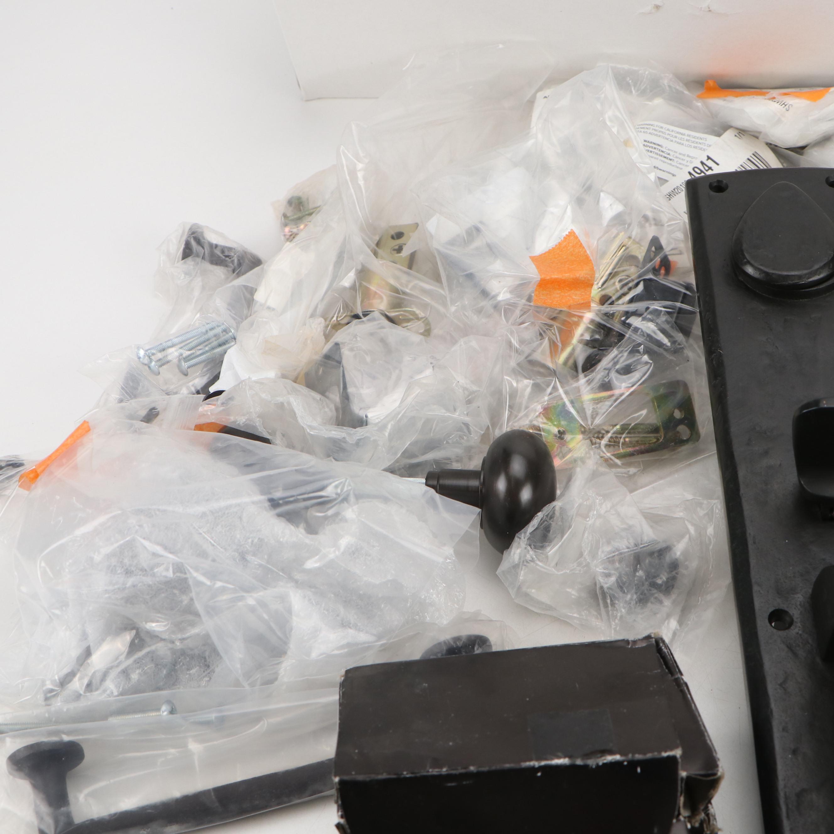 Black Finished Metal Door Handles with Cabinet Pulls and More Hardware