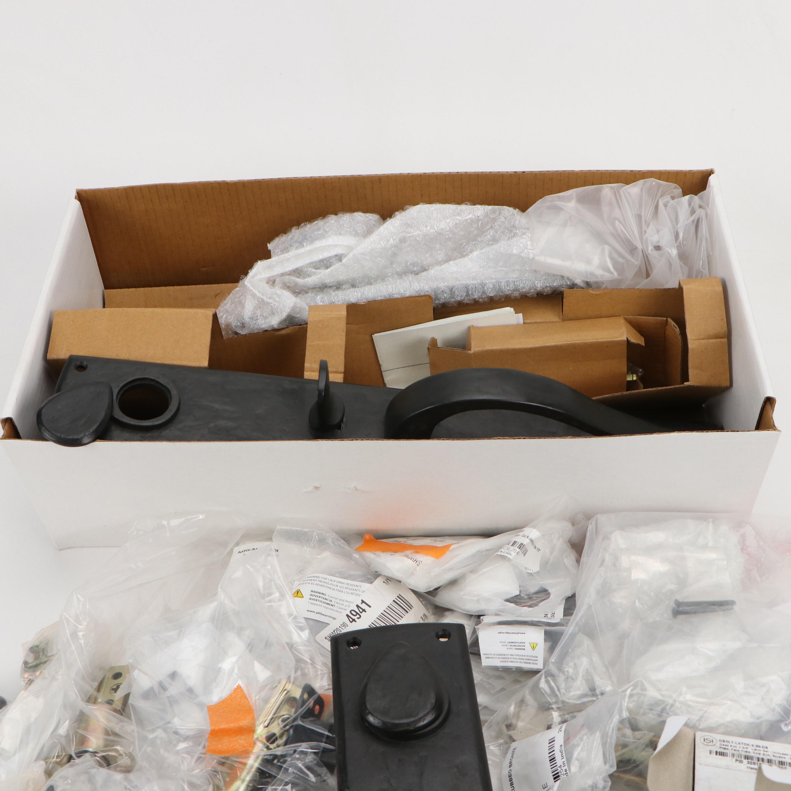 Black Finished Metal Door Handles with Cabinet Pulls and More Hardware