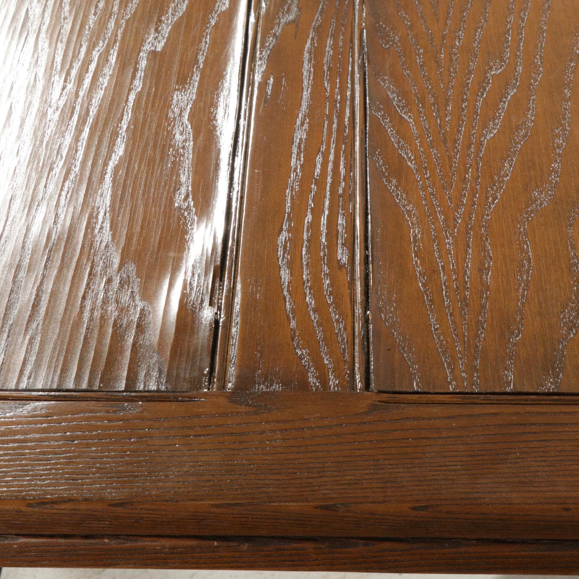 Grand  Rapids Chair Company Oak Barley Twist Dining Table and Storage Benches