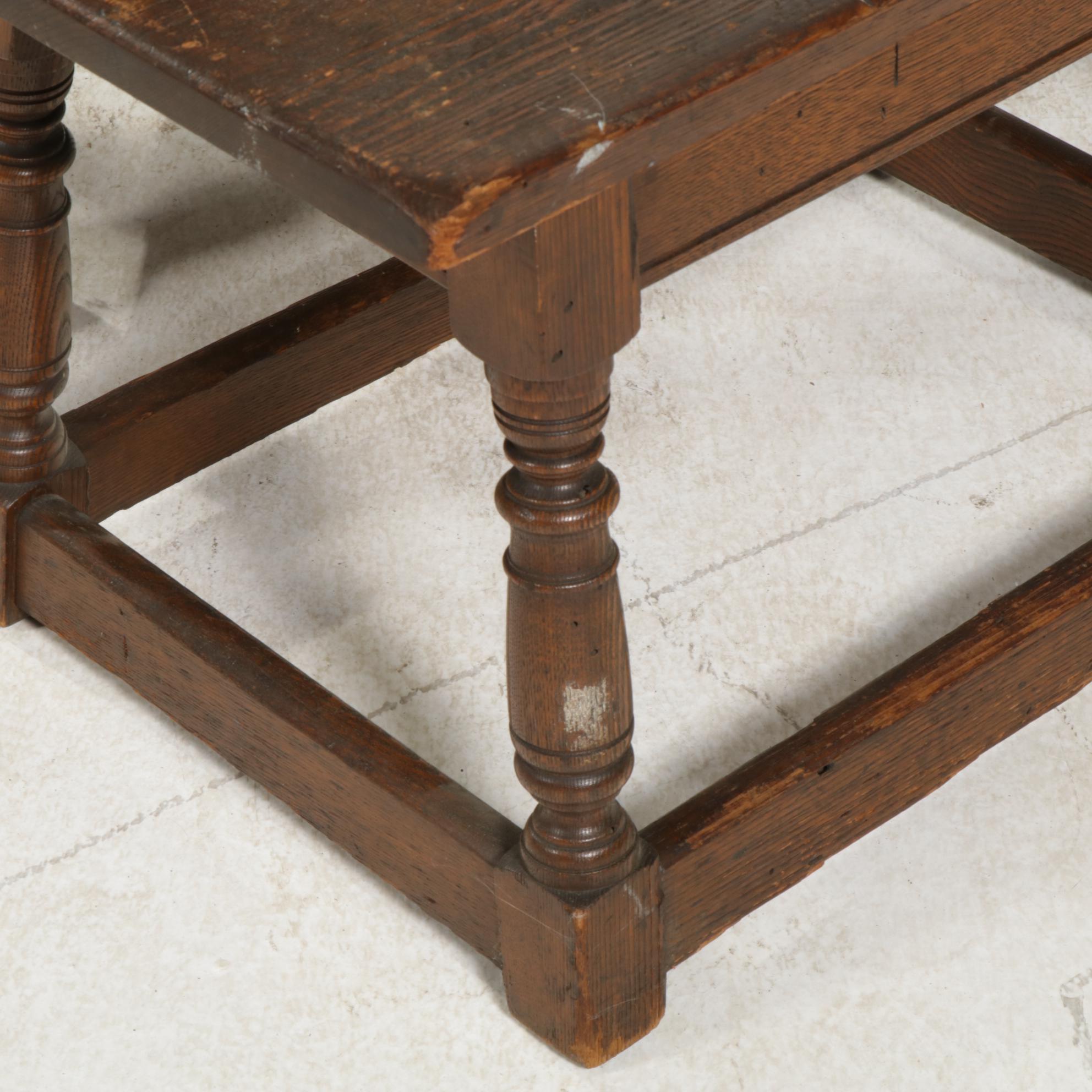 Grand  Rapids Chair Company Oak Barley Twist Dining Table and Storage Benches