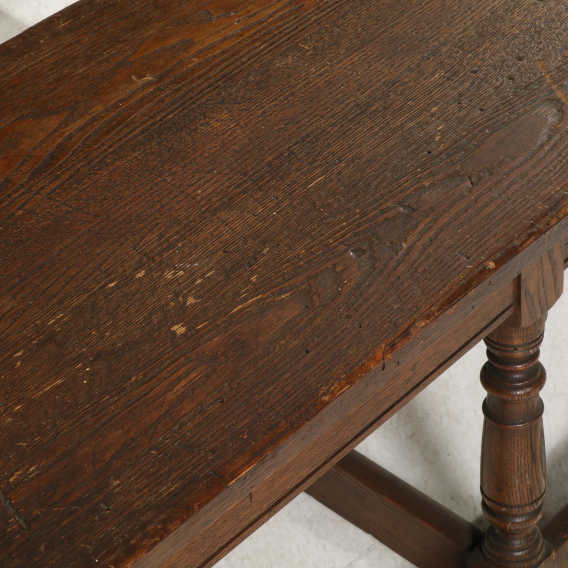 Grand  Rapids Chair Company Oak Barley Twist Dining Table and Storage Benches