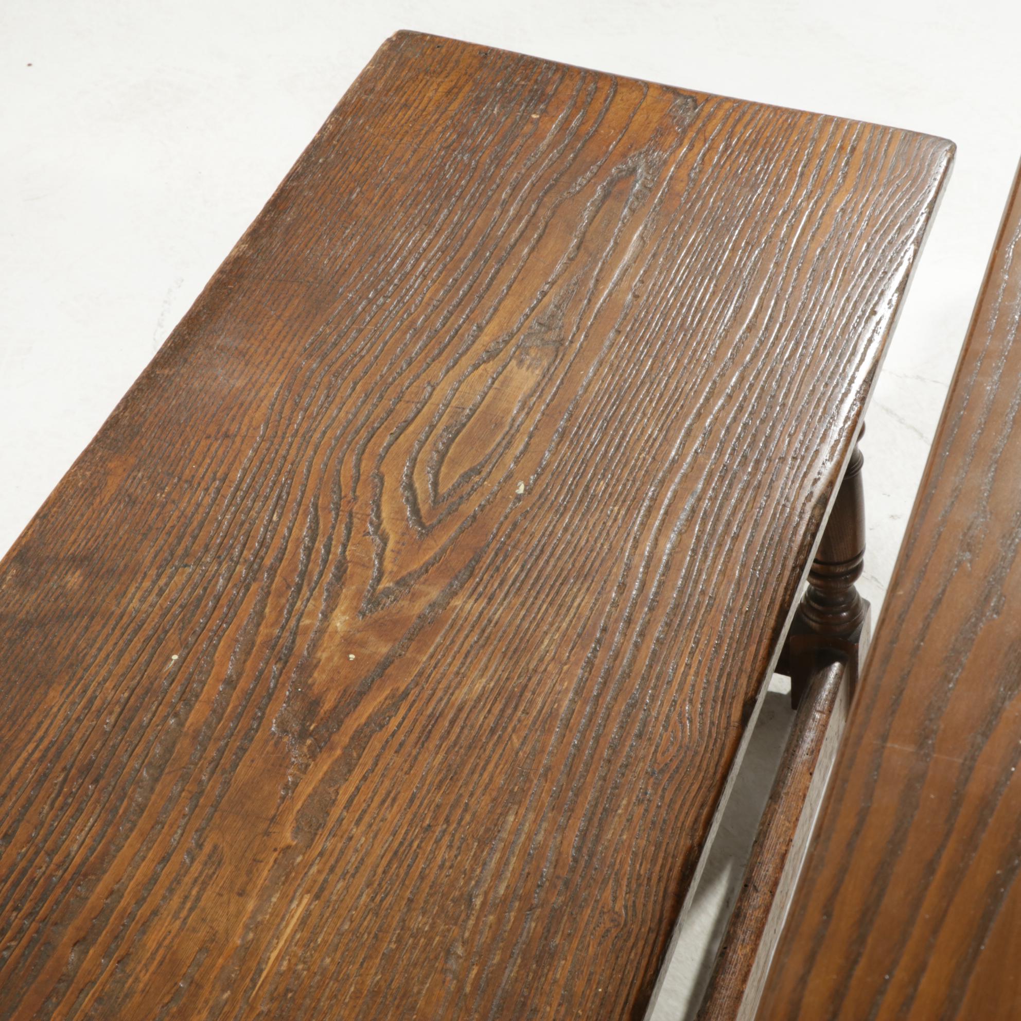 Grand  Rapids Chair Company Oak Barley Twist Dining Table and Storage Benches