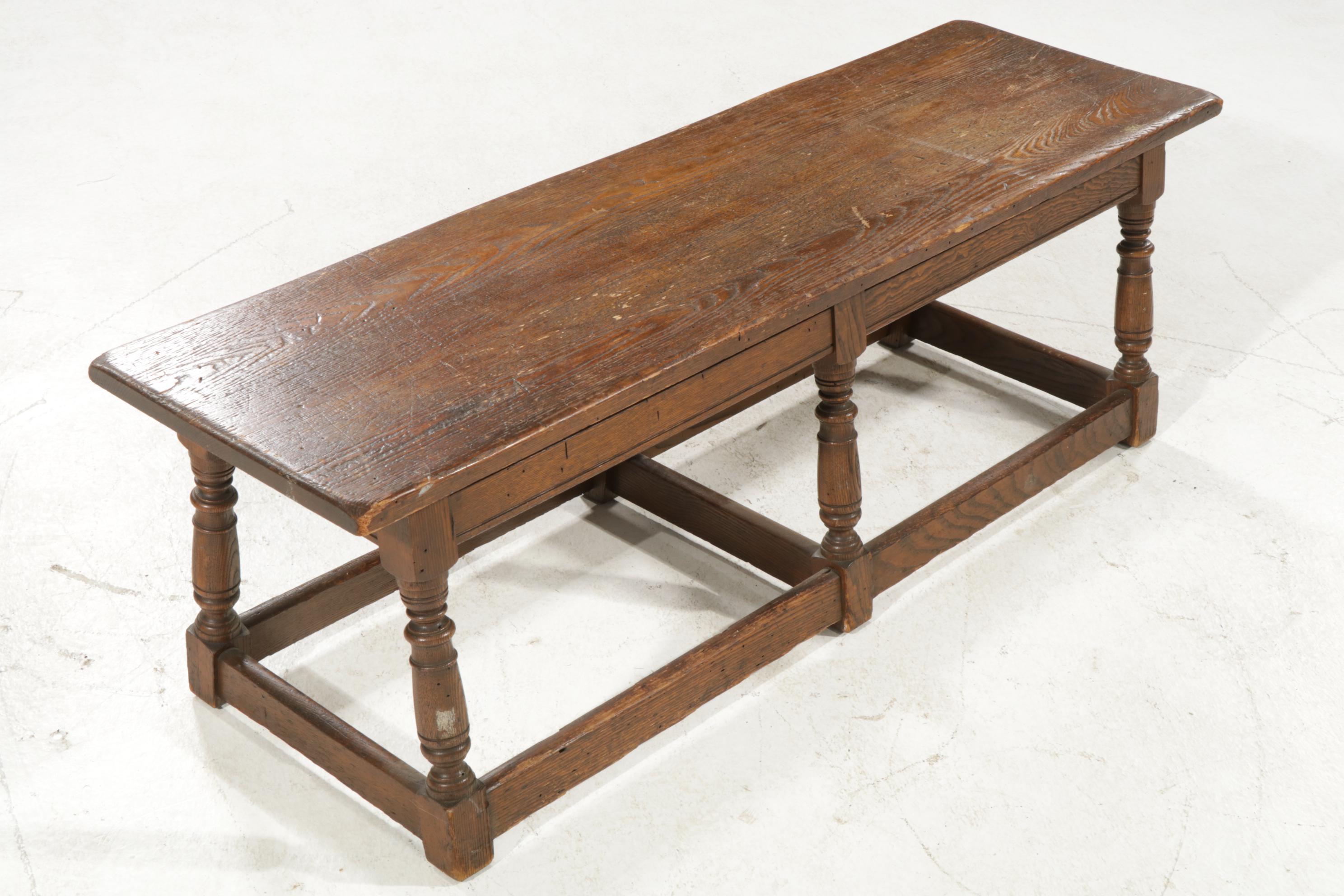 Grand  Rapids Chair Company Oak Barley Twist Dining Table and Storage Benches