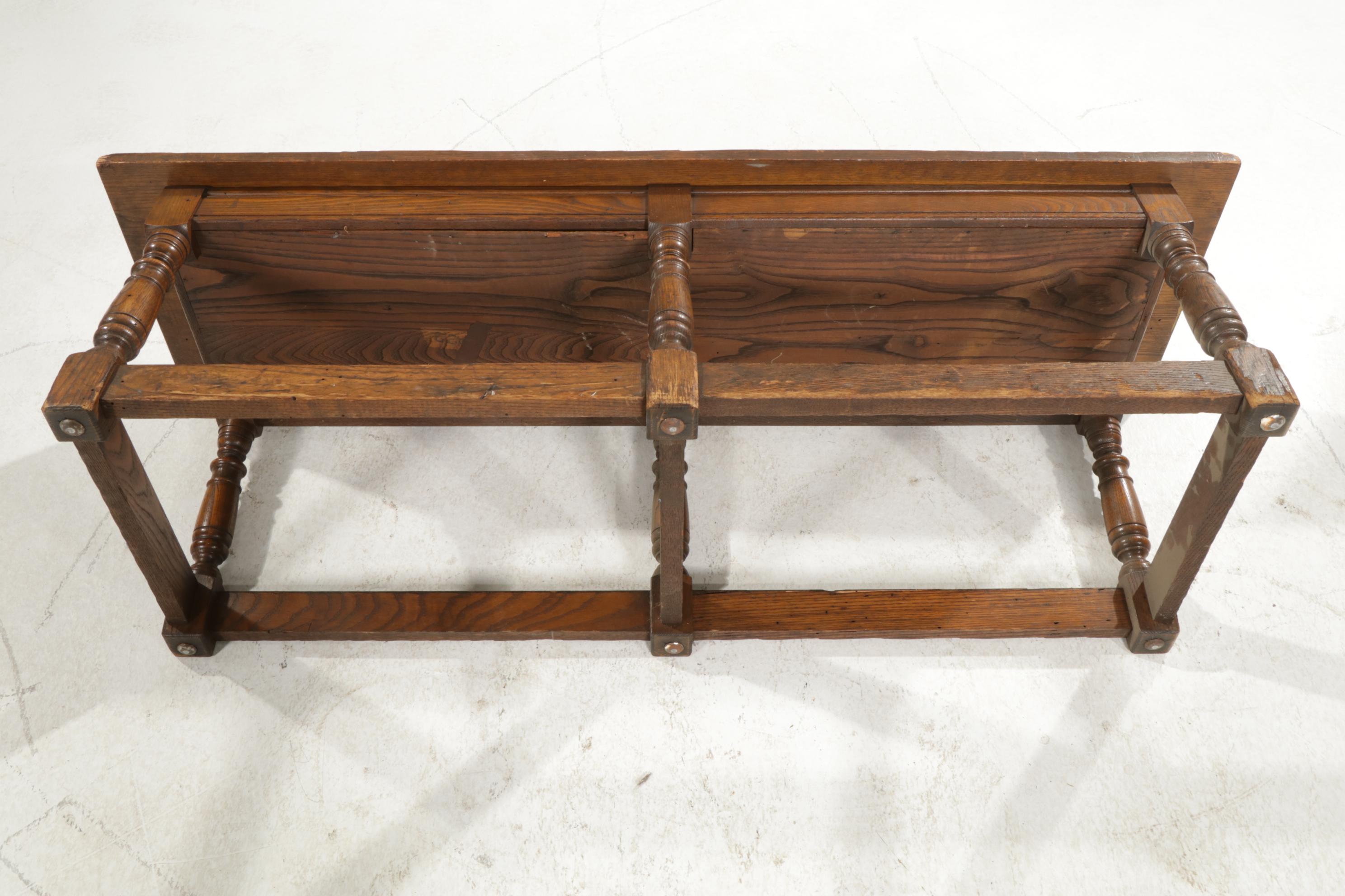 Grand  Rapids Chair Company Oak Barley Twist Dining Table and Storage Benches