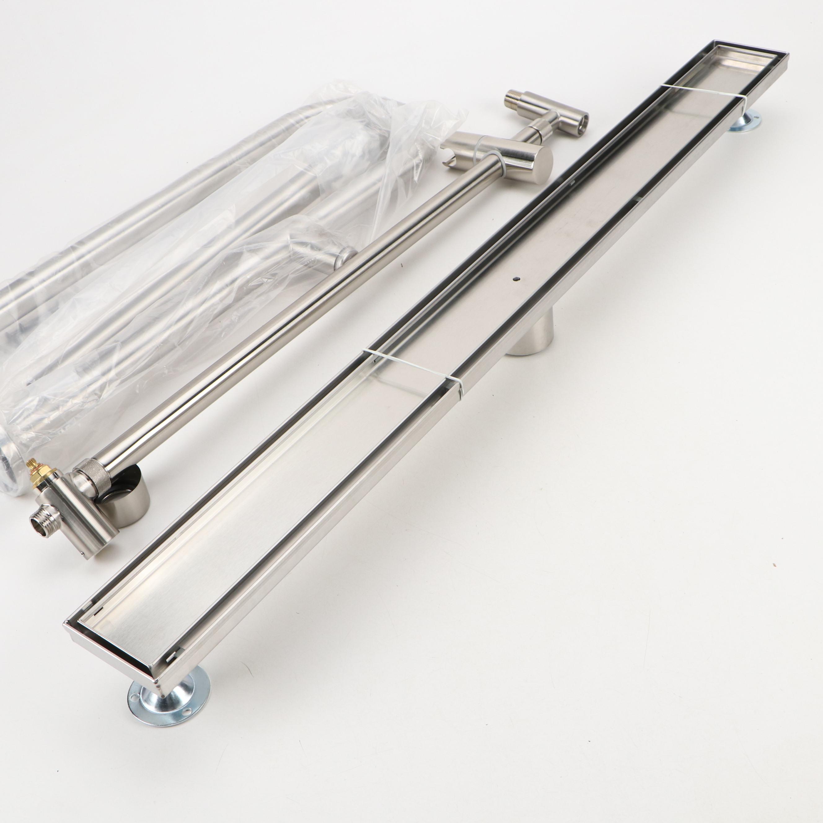 Stainless Steel Linear Shower Drain and Diverter Pipe