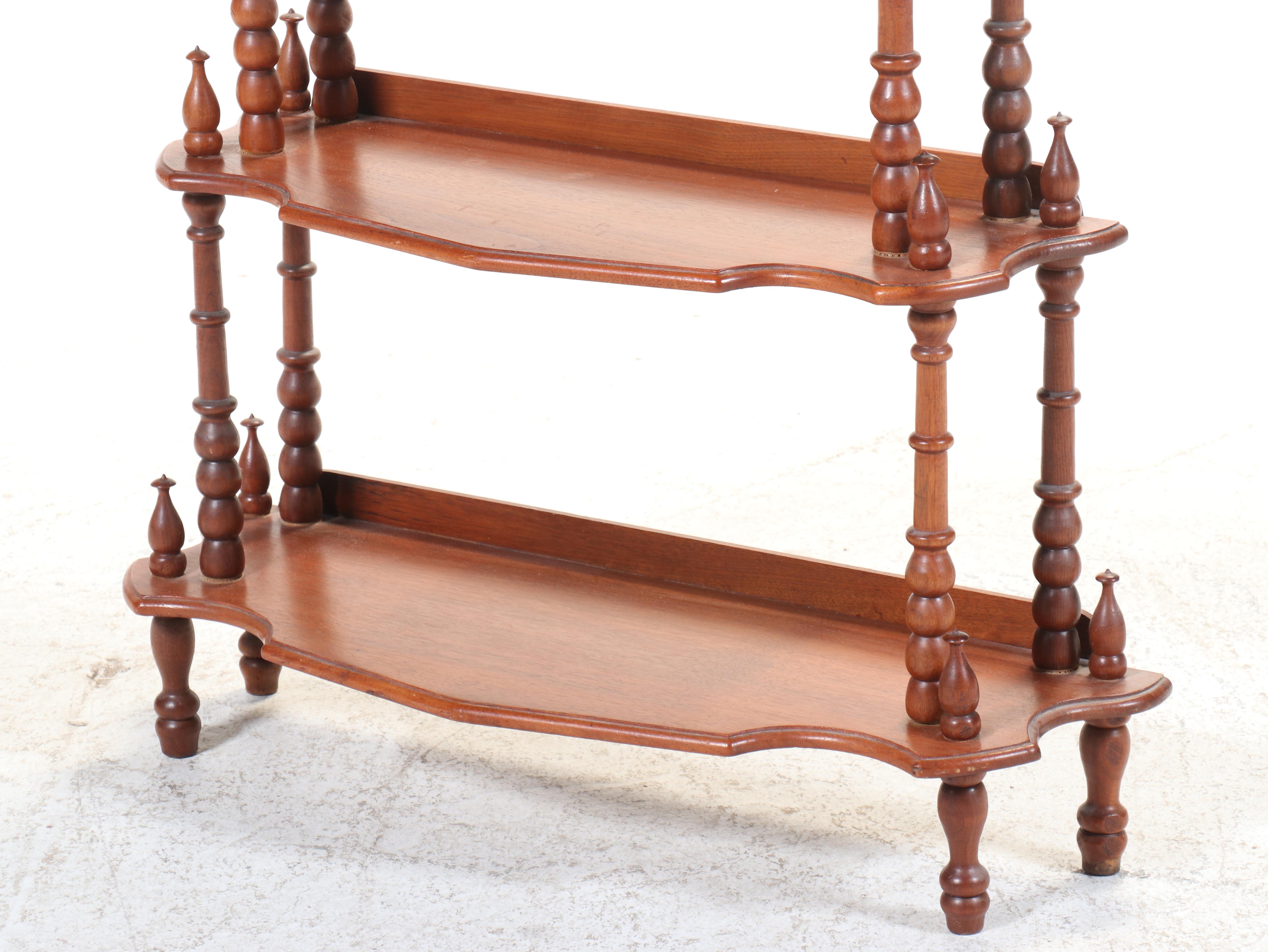 Victorian Walnut Five-Tier Graduated Etagere, Late 19th Century