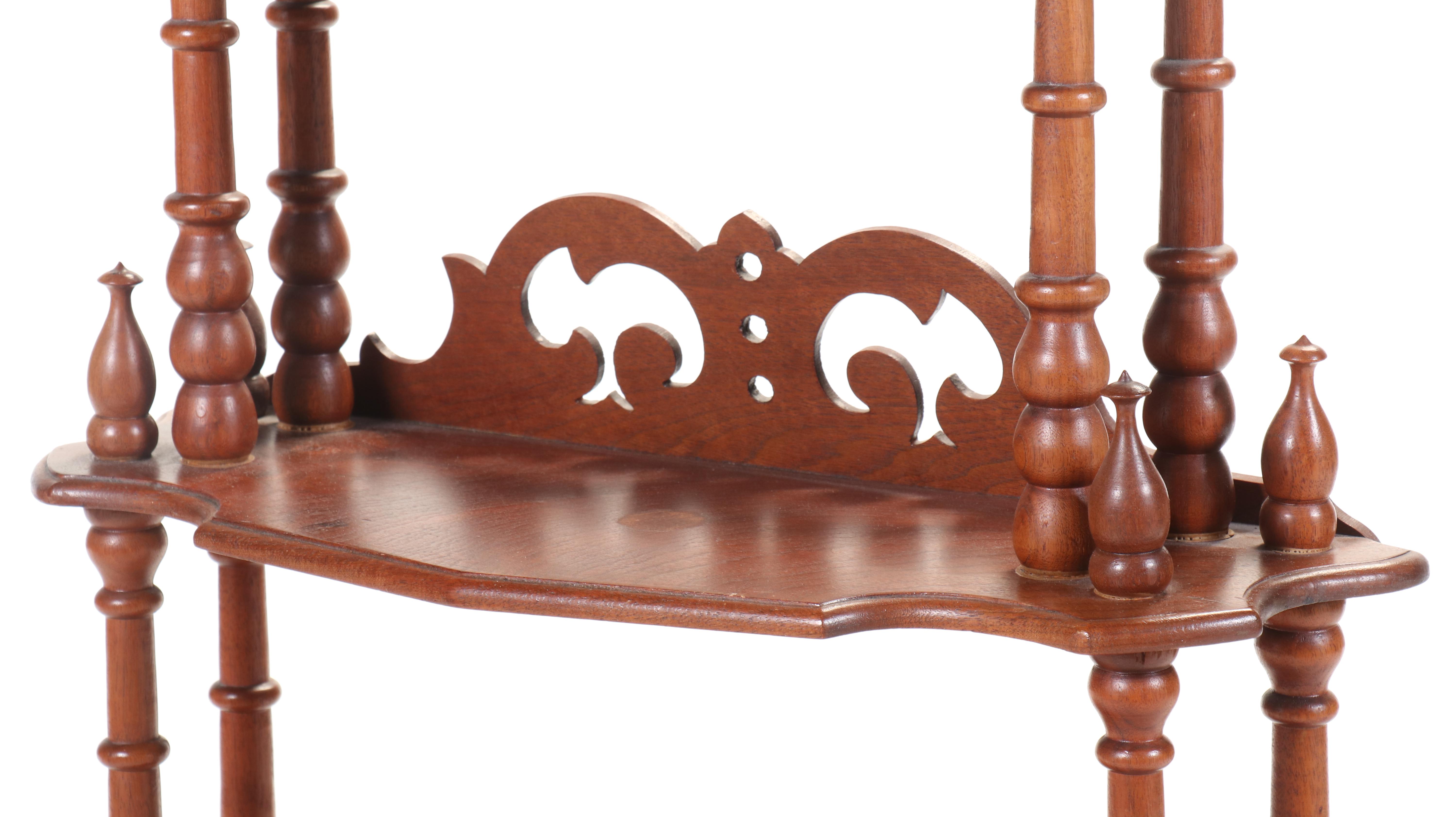 Victorian Walnut Five-Tier Graduated Etagere, Late 19th Century