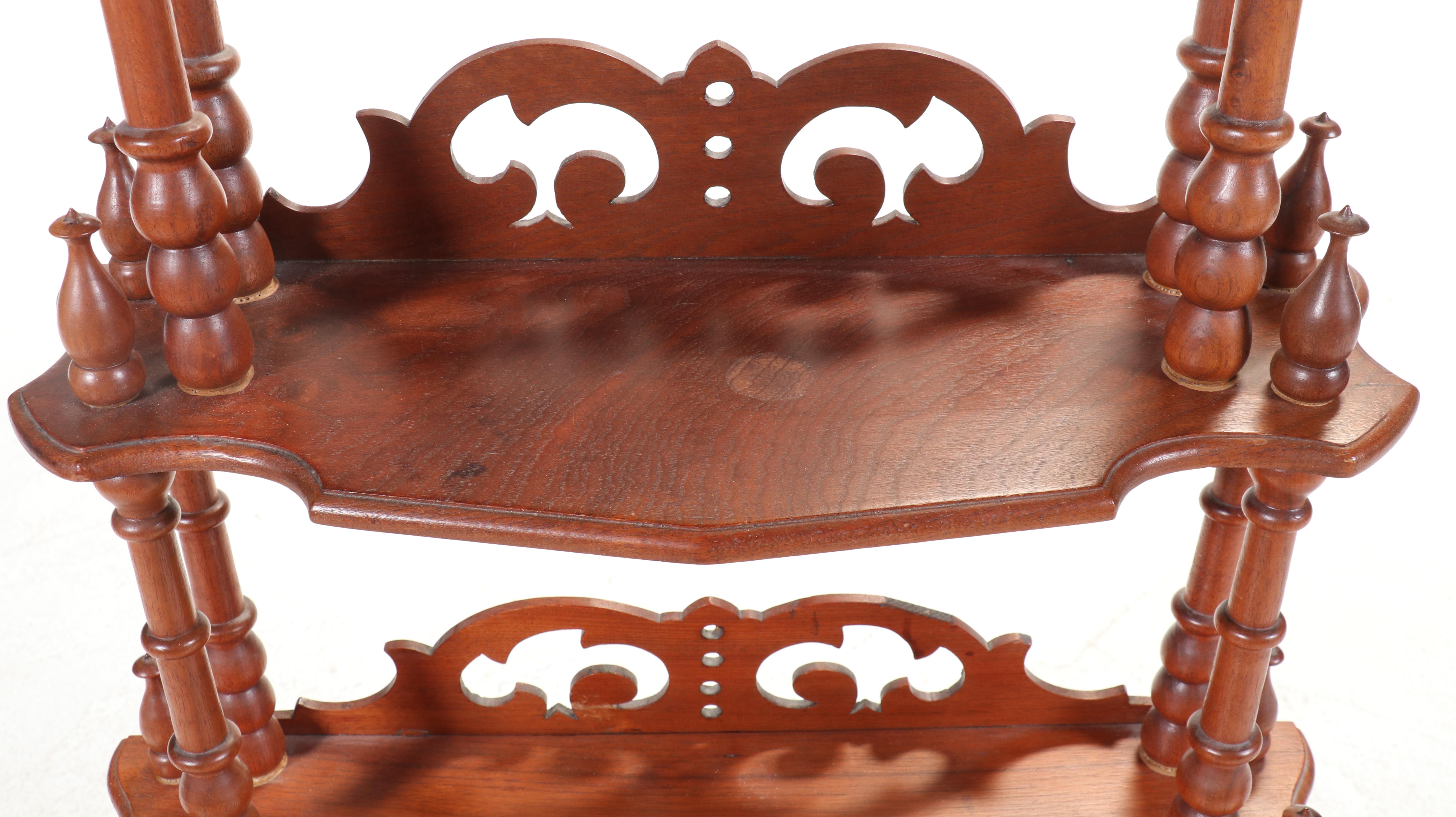 Victorian Walnut Five-Tier Graduated Etagere, Late 19th Century