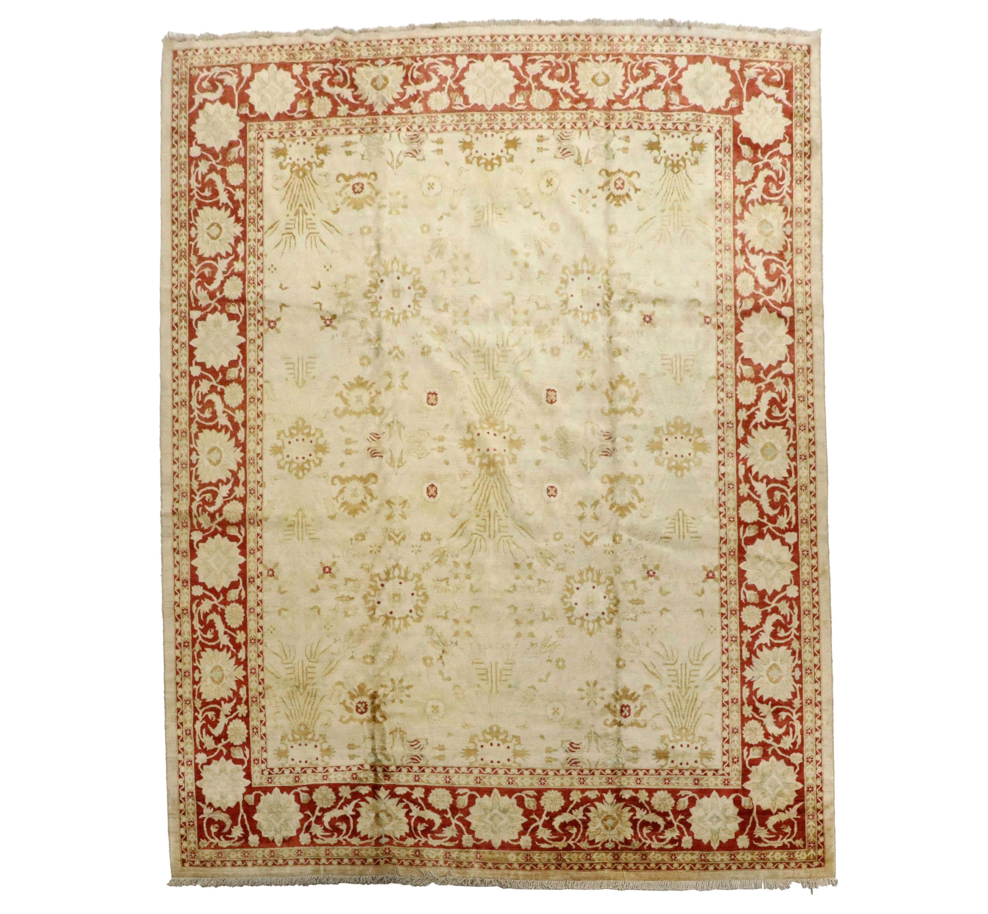 12' x 14'11 Hand-Knotted Pakistani Peshawar Room-Sized Rug