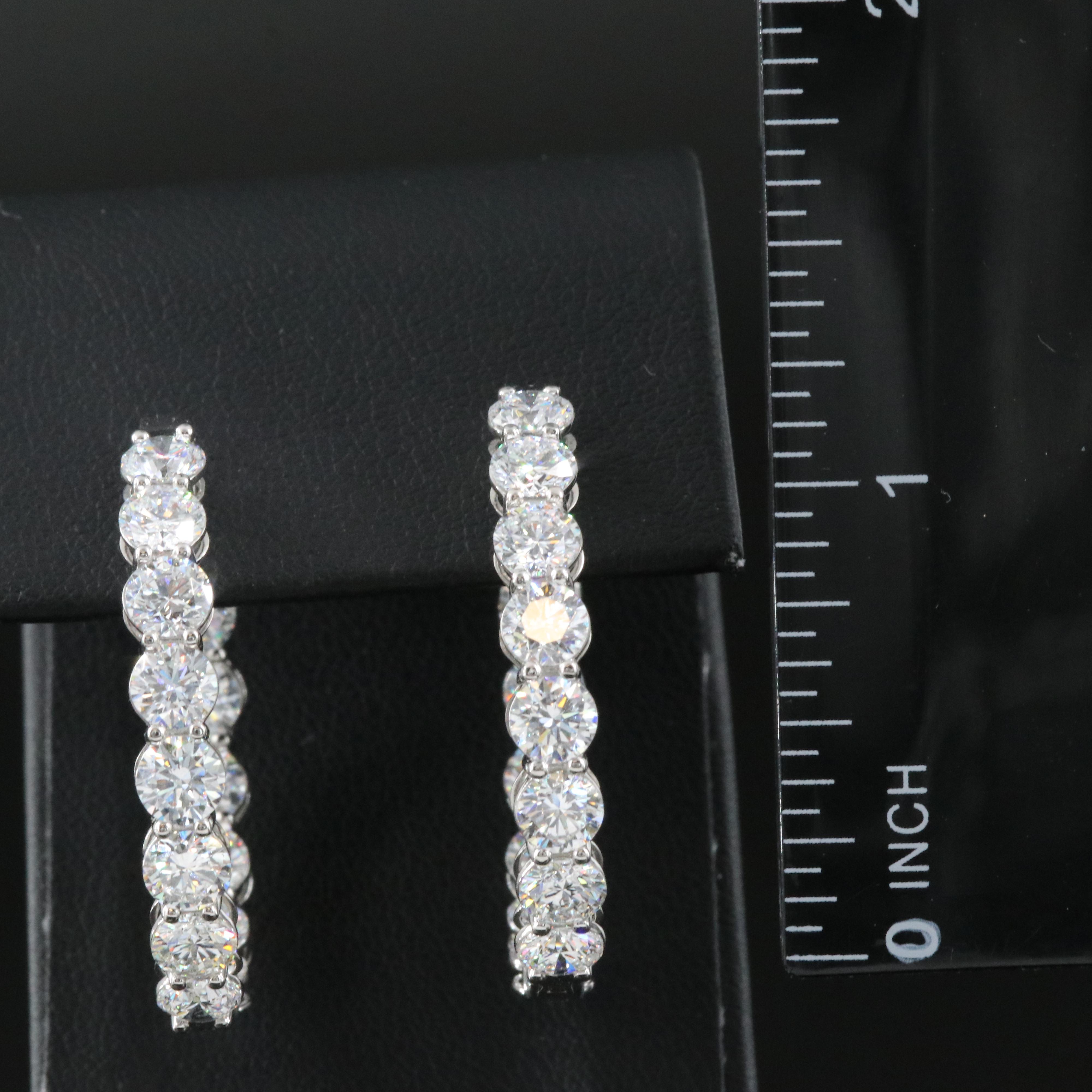 Platinum 10.95 CTW Lab Grown Diamond Inside Out Hoop Earrings